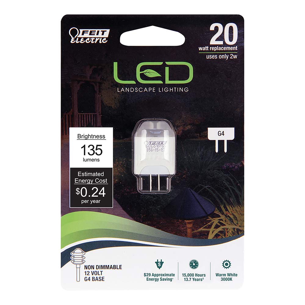 Feit Electric G4 Base LED Capsule Light 20W Equivalent 3000K Warm White 1 Count Plastic Model LVG4/LED