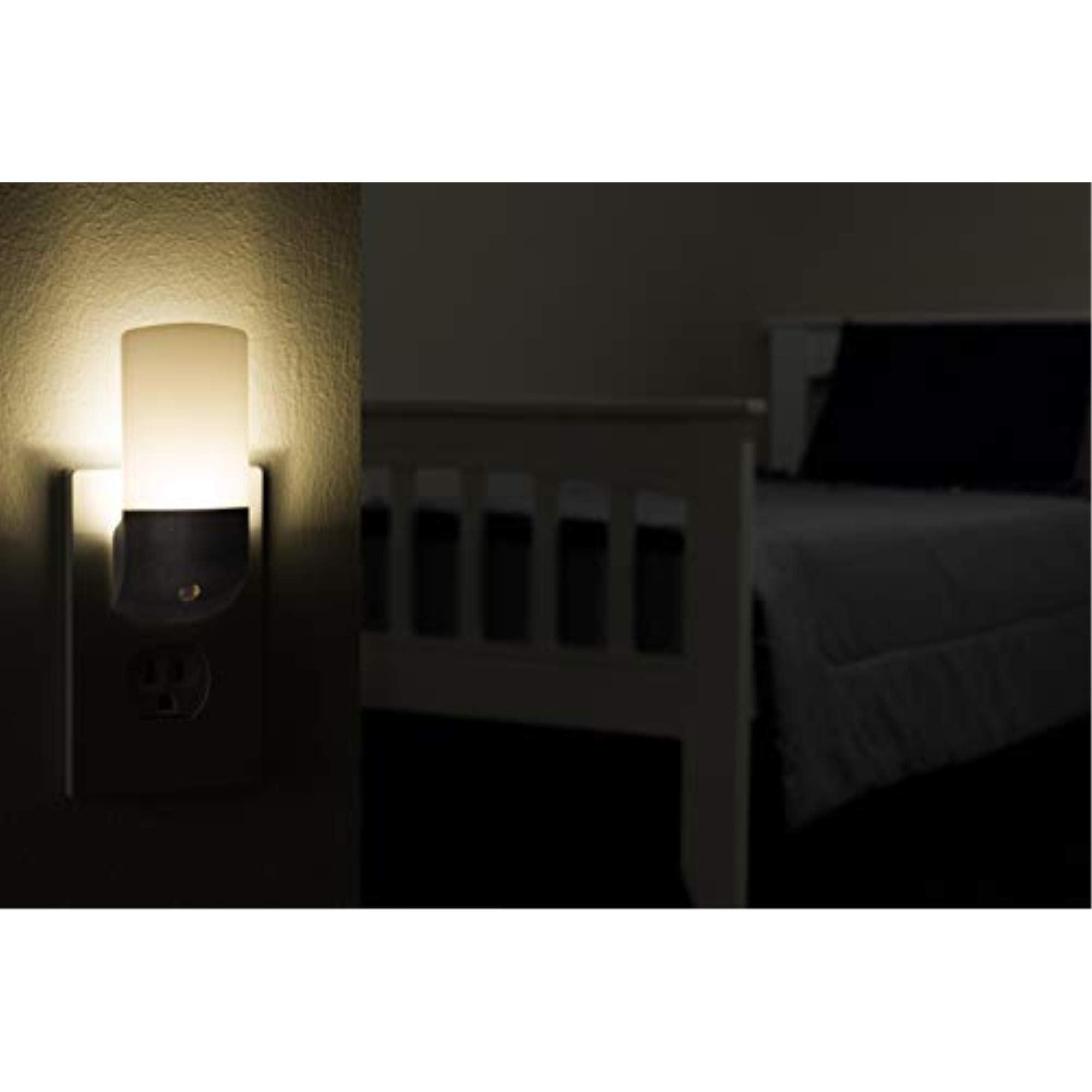 Energizer Led Automatic Night Light, Smart Dusk-To-Dawn Sensor, Plug-In, Energy Efficient, Ideal For Bedroom, Bathroom, Kitchen, Hallway, Charcoal, 2 Pack, 37102