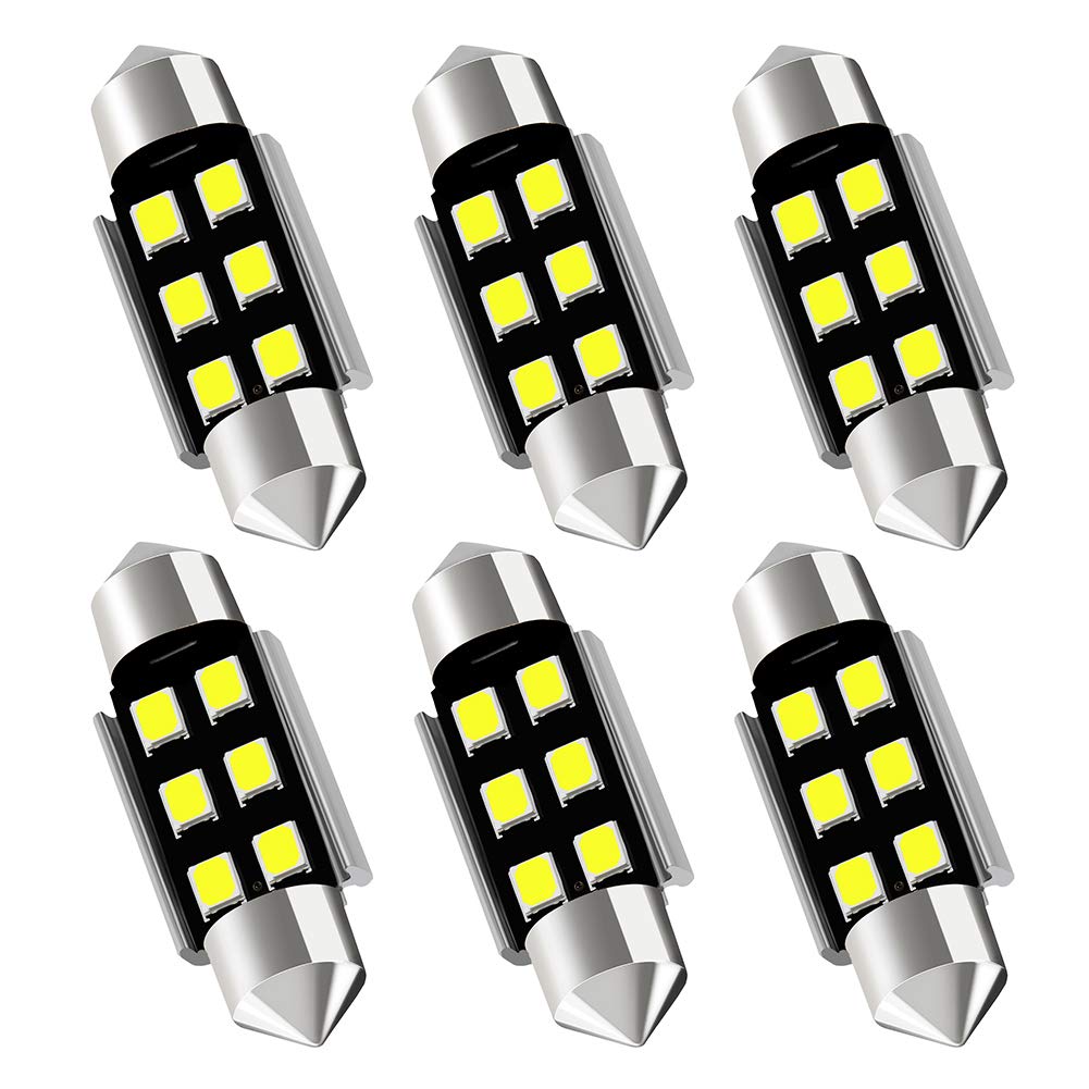 AUXLIGHT Festoon LED Interior Light Bulbs 6000K Xenon White 36MM Pack of 6