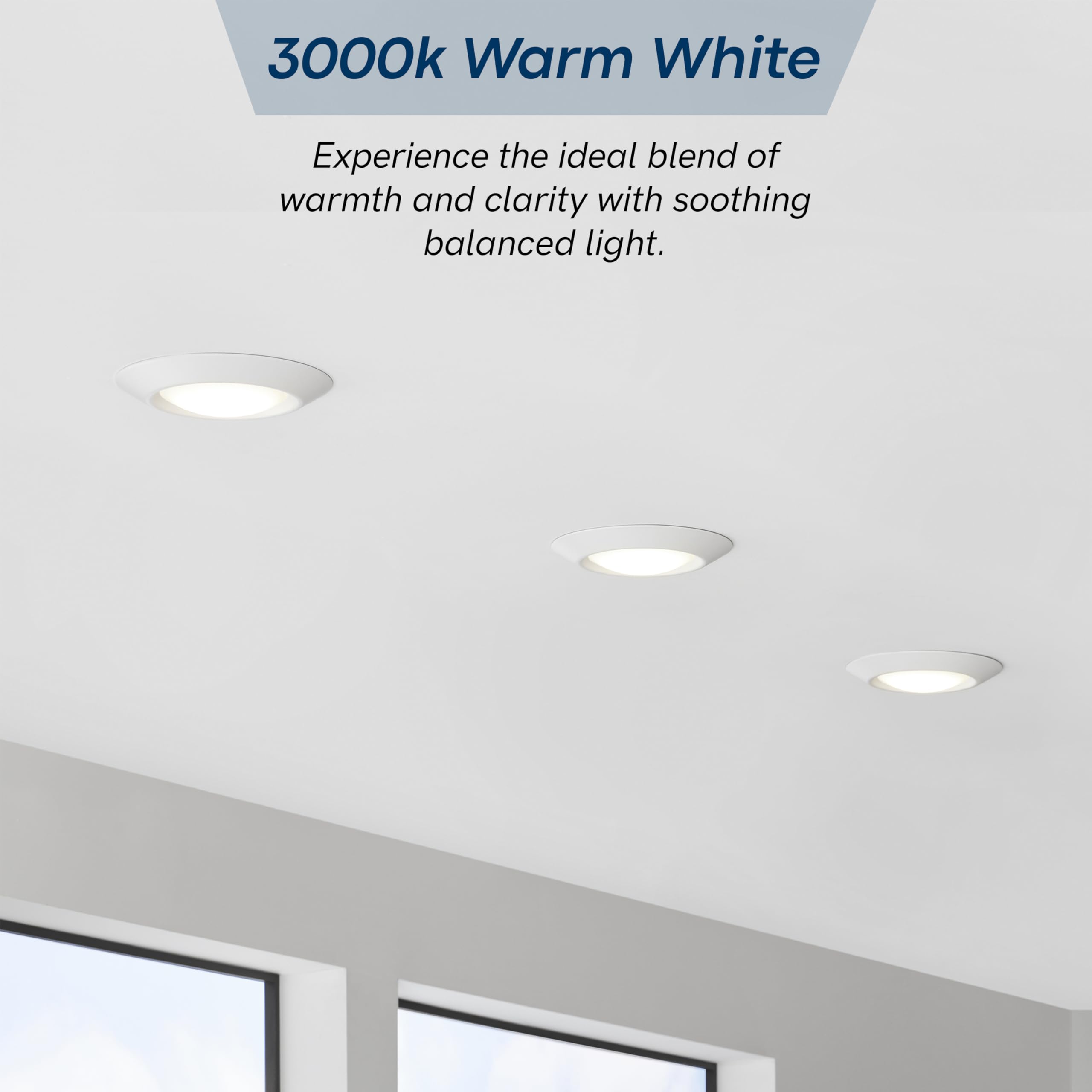 Sea Gull Lighting Traverse Lyte 6" Canless LED Recessed Light, 3000K, 925 Lumens, White Finish, Model 14550S-15 (4 Pack)