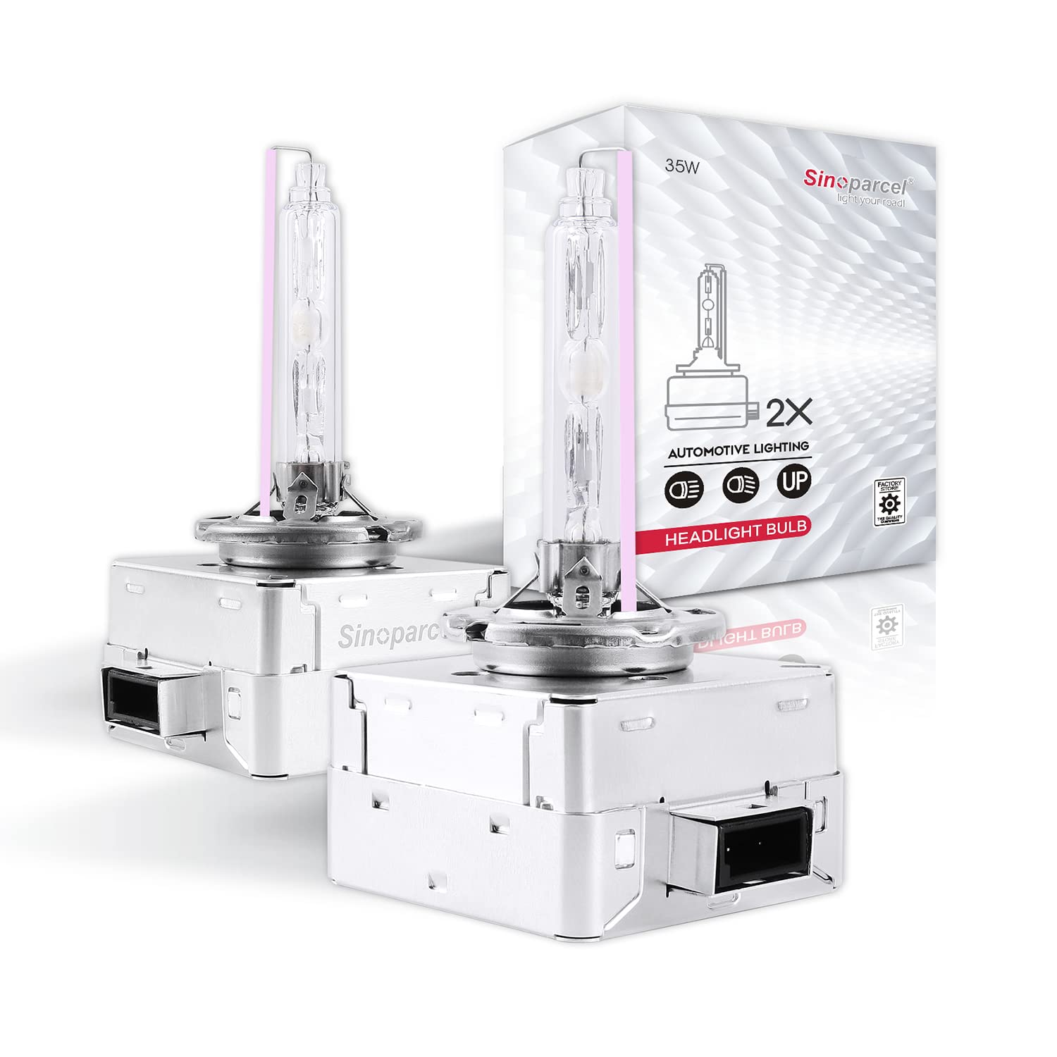Sinoparcel D3S/D3R Xenon HID Headlight Bulbs - 10000K 35W High Low Beam 66340 42403 42302 Replacement Lights - Pack of 2