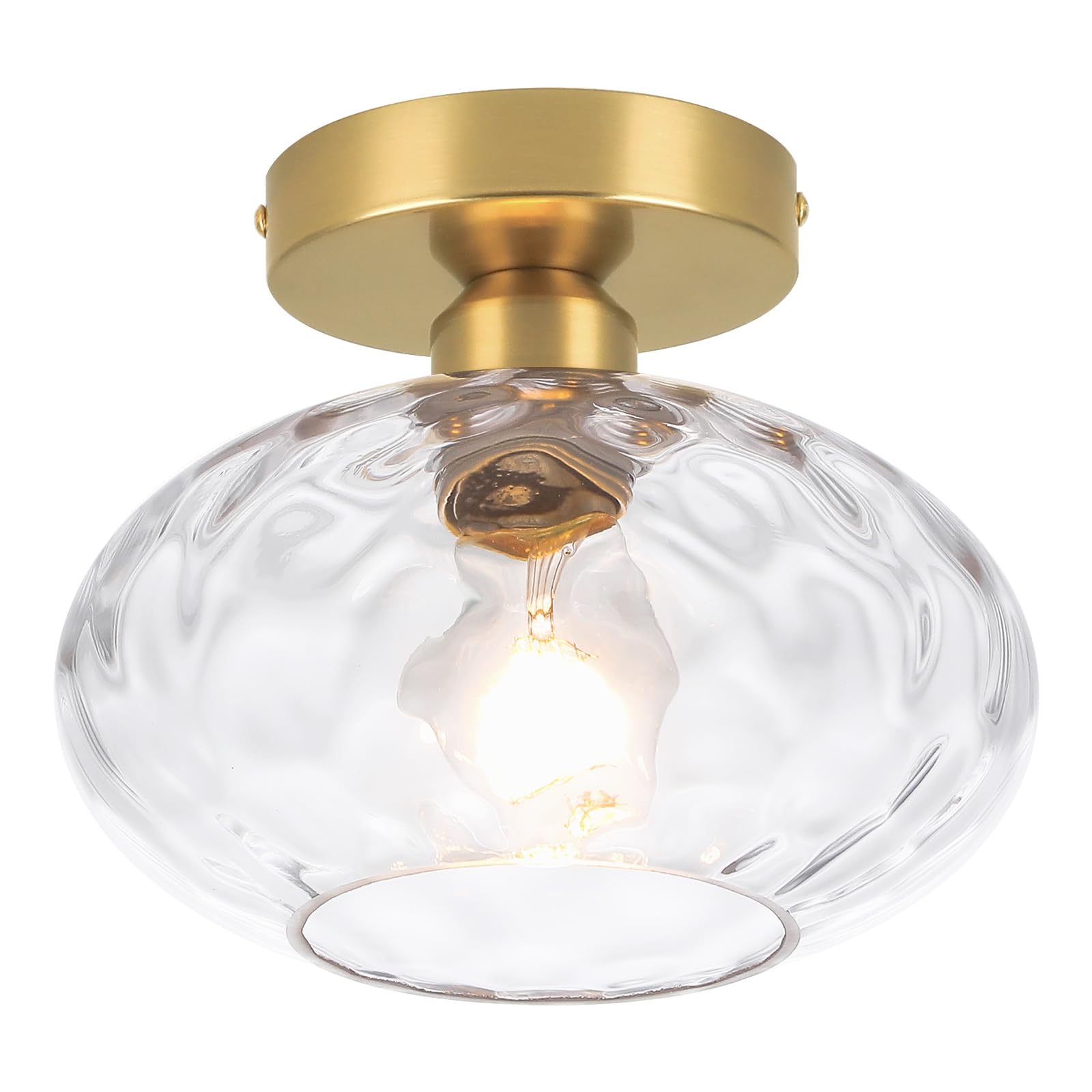 WILON Semi Flush Mount Ceiling Light - Modern Gold Kitchen Lighting Fixtures Ceiling Hallway Light Fixtures Bedroom Ceiling Ligh