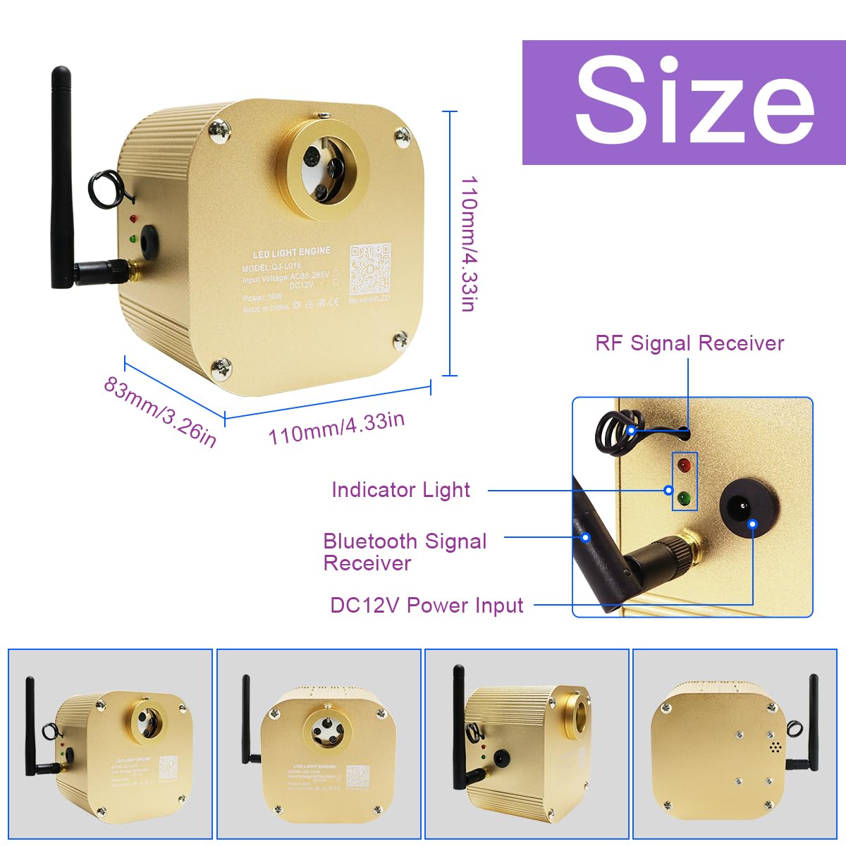 Akepo 16W Rgbw Twinkle Fiber Optic Ceiling Light Kit, 430Pcs 9.8Ft, Multicolor, Led + Remote Control, Model 769407390496