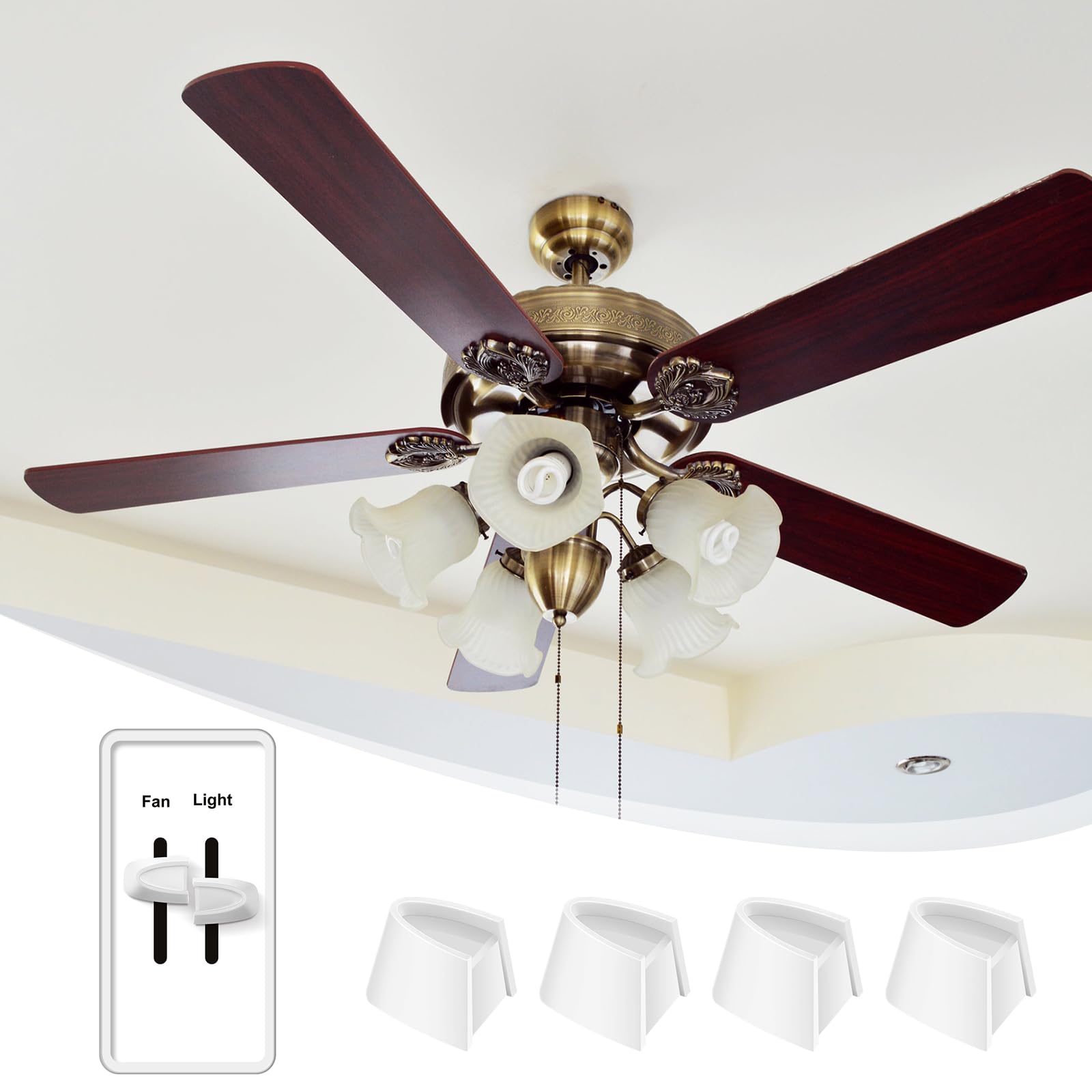 Hoolerry Dimmer Switch Knob Set - 2 Pcs Replacement for Lutron Skylark, Plastic, White, Model WL-Hoolerry-3620