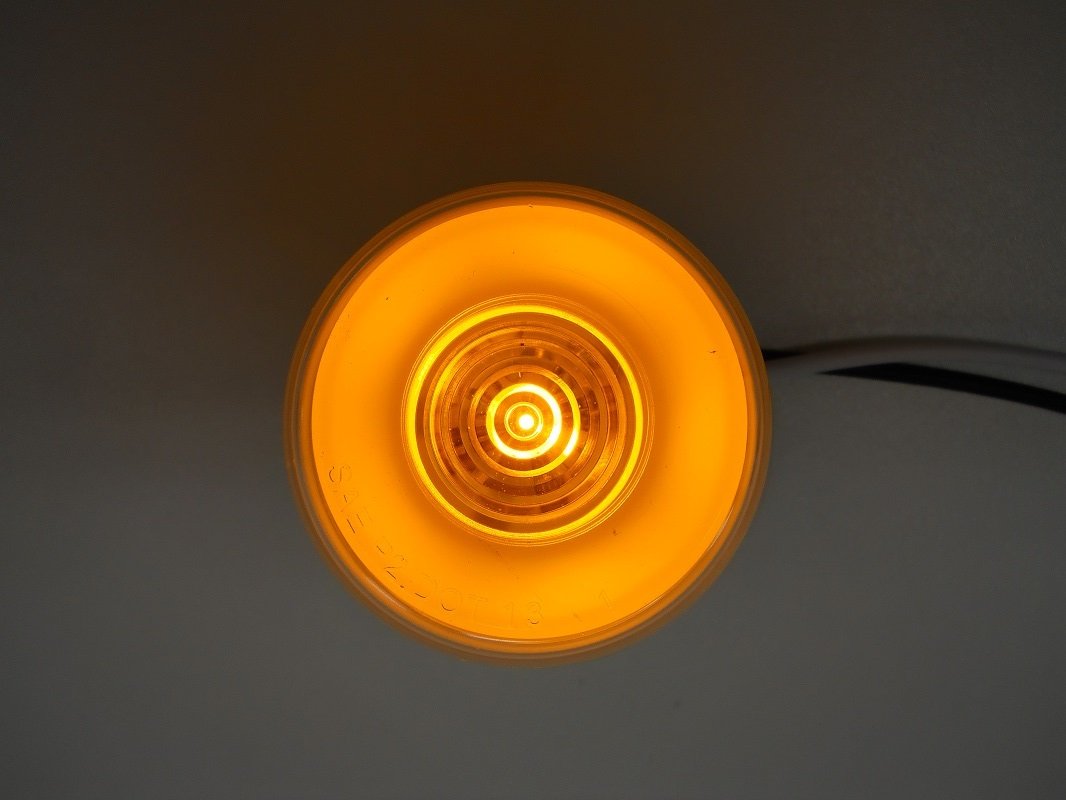 United Pacific Clear Amber Halo Glo 2.5" Round 9 LED Truck Trailer Marker Clearance Light Kit, 37018