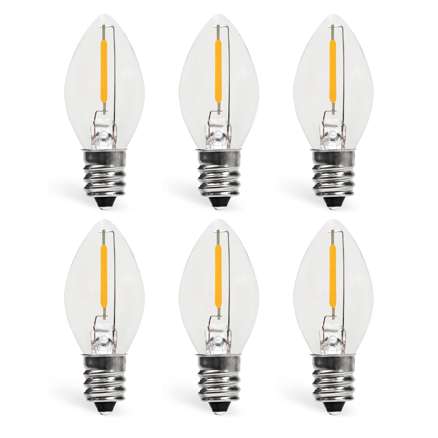 Yimilite C7 0.6W 2700K Featuring Standard E12 Led Bulb Candelabra Base Replacement Night Light 6 Pack