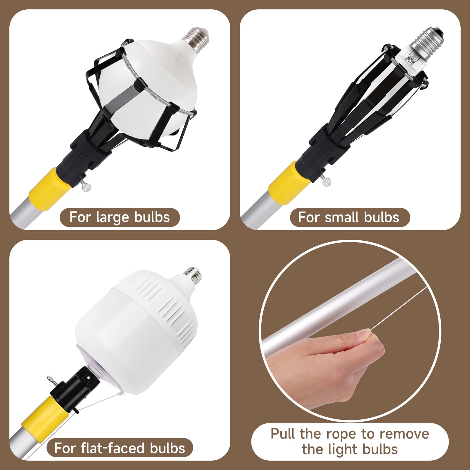 Liaakrr 12Ft Light Bulb Changer For High Ceilings, Light Bulb Changer With Baskets And Suction Cup,High Ceiling Light Bulb Chang