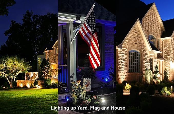 Yoosuml Warm White Spot Light For Yard, 3000K 10W 120V Metal Case Ip65 Waterproof Outdoor Landscape Spotlights With Spiked Stand