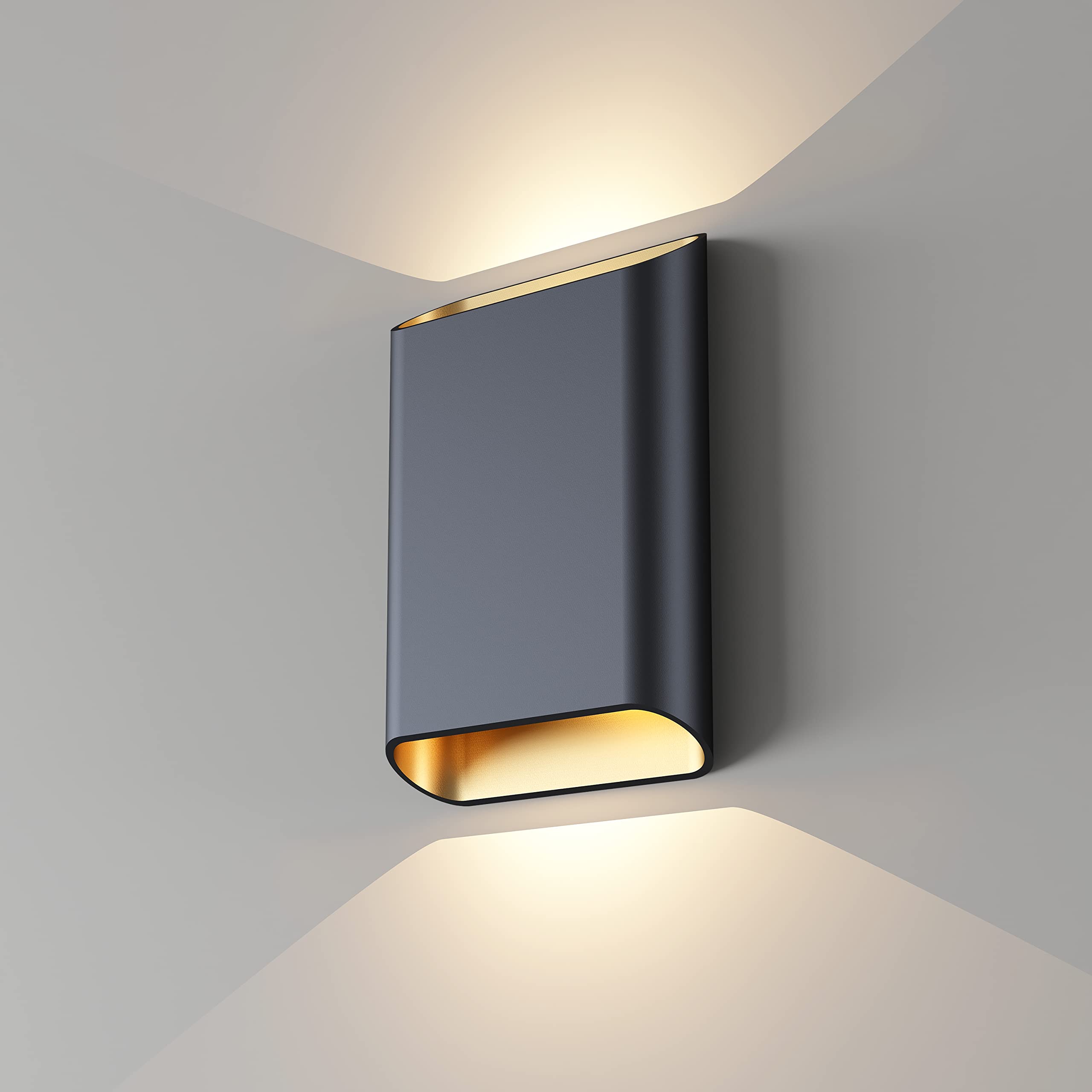 ilucezzo LED Wall Lights Outdoor Wall Sconces Dimmable 15.5W, IP65 Waterproof Porch Lights Up and Down Modern Wall Lamps for Bed