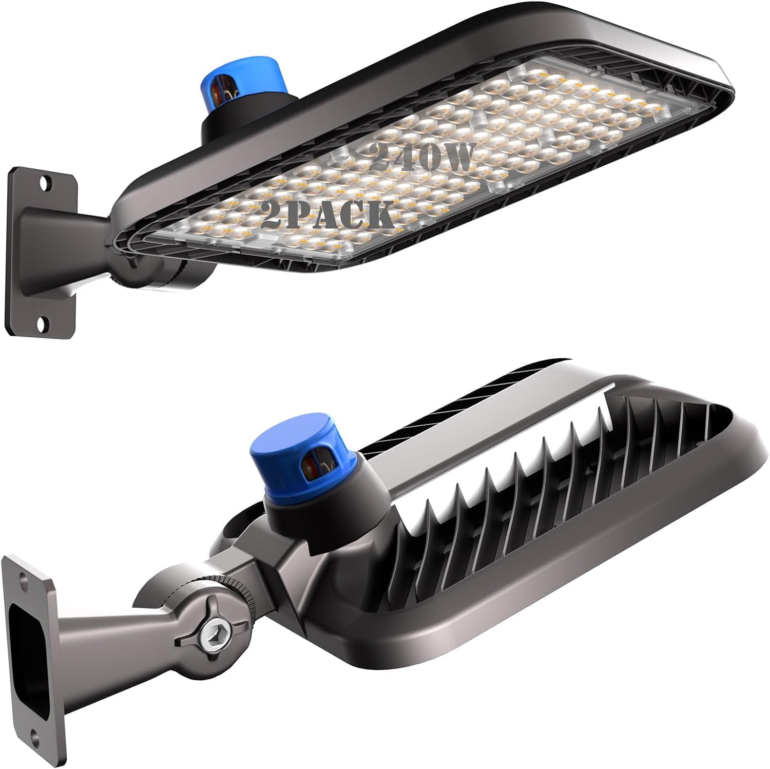 Lightdot 240W Led Parking Lot Lights, 36000Lm, Ip65, 2-Pack, Arm Mount With Photocell