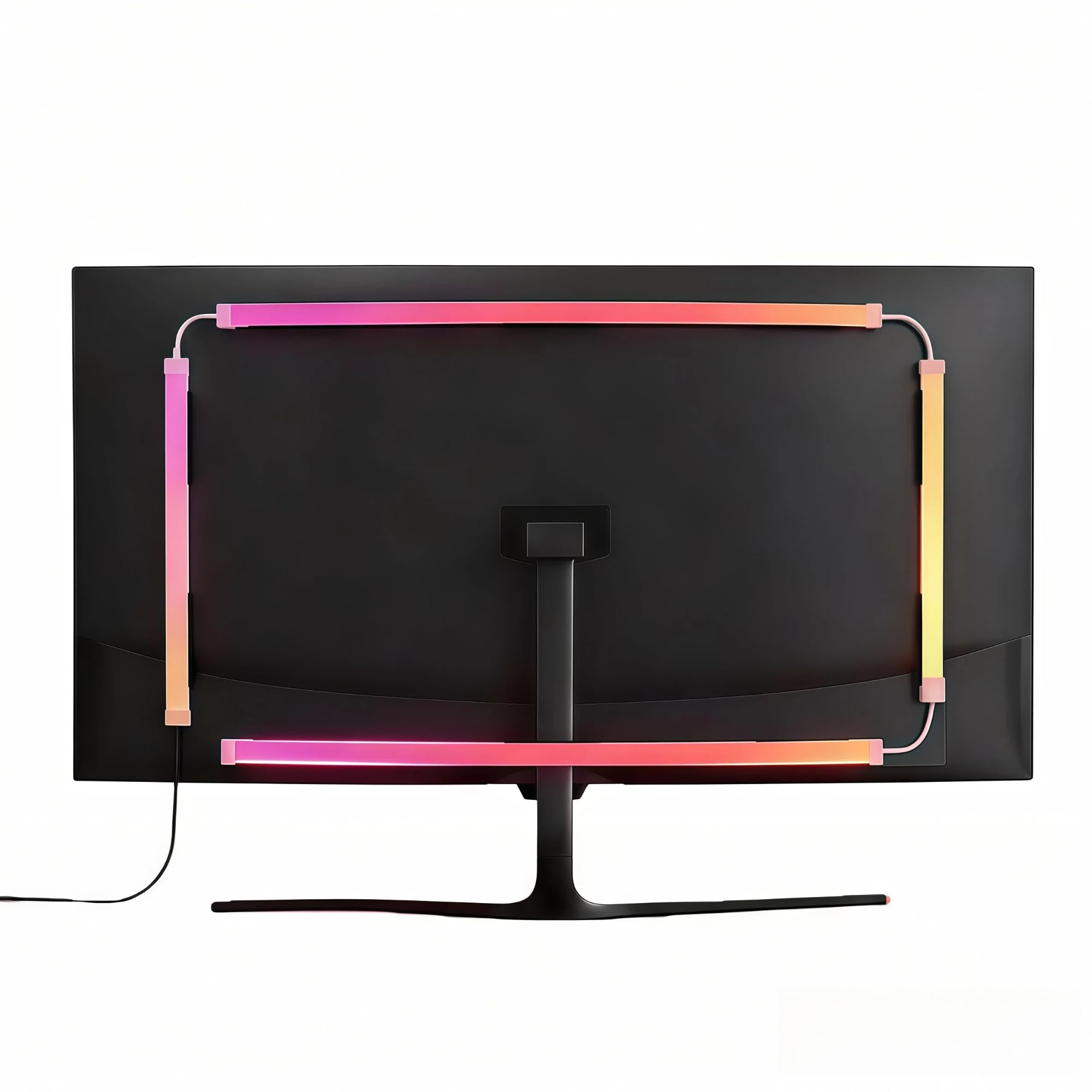 RGB Monitor Backlight with Screen Sync for 32 Inch Screens, Dual USB Powered LED Ambient Lighting Kit, Music Rhythm & Dynamic Mo