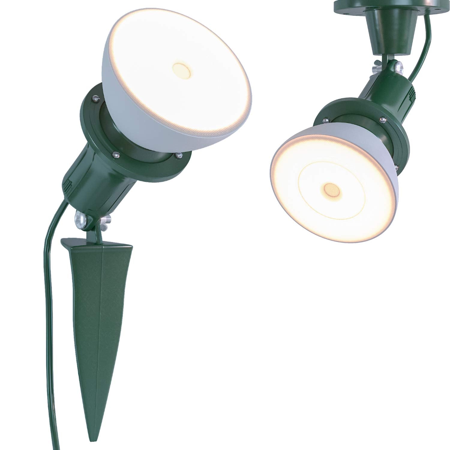 Home Intuition Outdoor Flood Stake Light, 6-ft Cord, Metal, Green, 2-Pack, Model SL08619-2