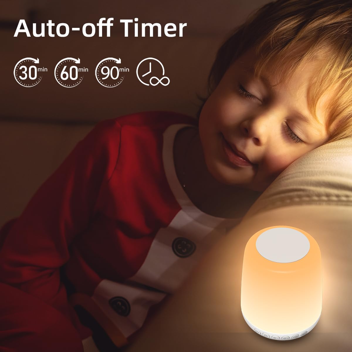 iMosleep Night Light LED Touch Dimmable 20 Brightness Levels 4 Timer Rechargeable Battery 4.13x4.92x4.13 inches White Model YD-530-