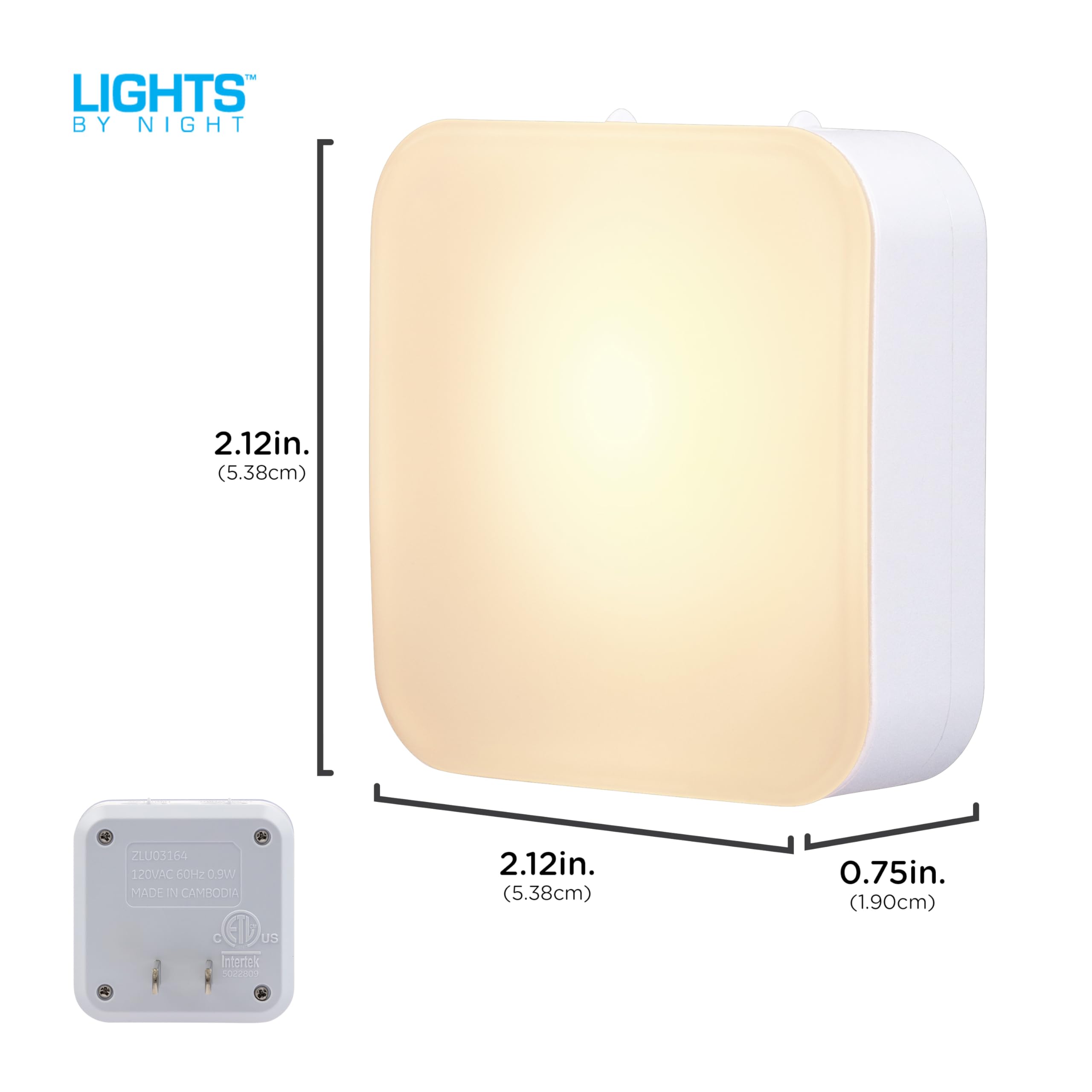 Lights By Night Dimmable LED Night Light, 4 Pack, White, Plug-in with Dusk to Dawn Sensor, Model 82180, Adjustable Ambient Lighting