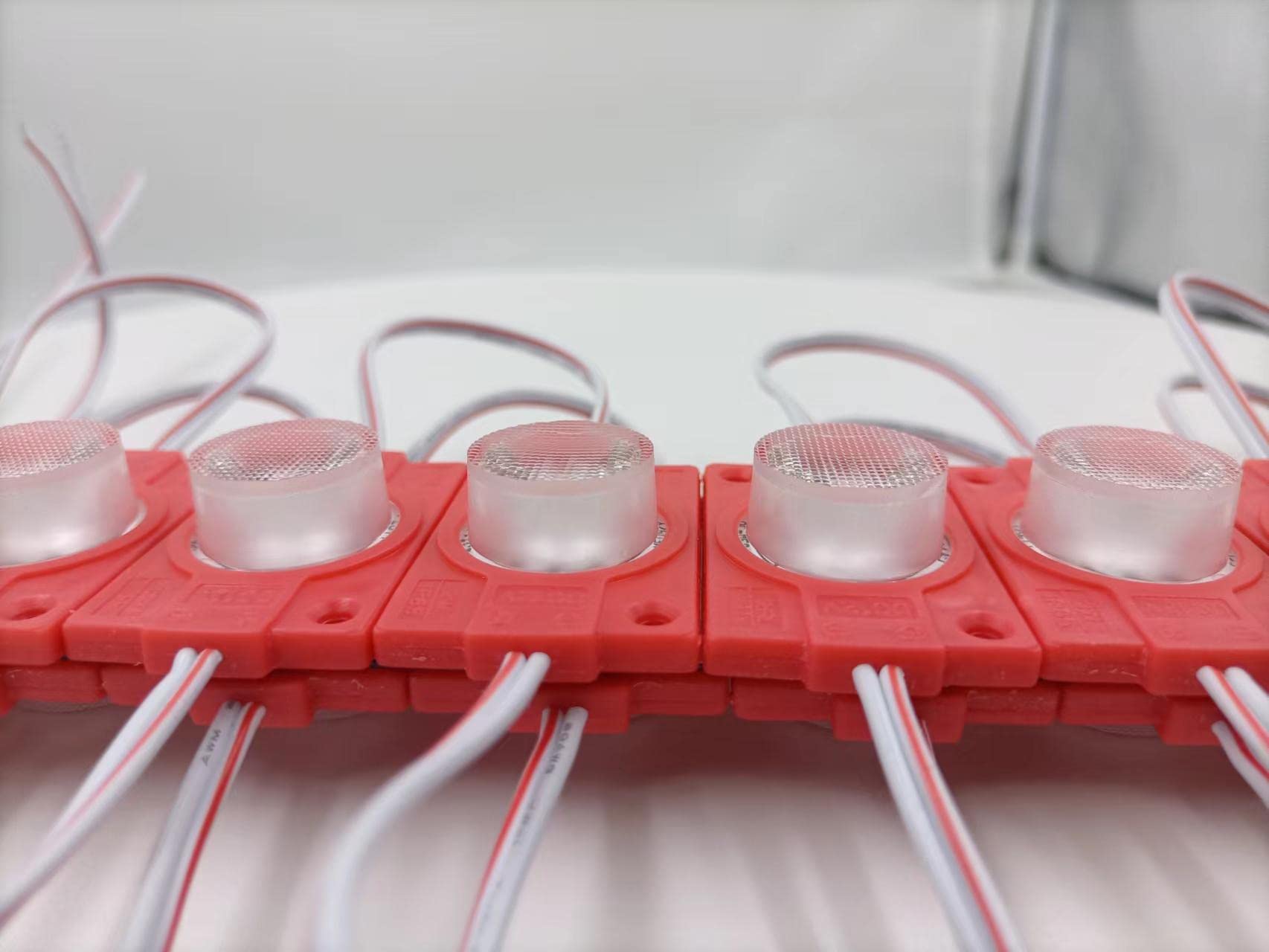 Q QINGCHEN RED 12V LED Module with Lens, 2.0W, Adhesive Back, Light Box - 20pcs Pack