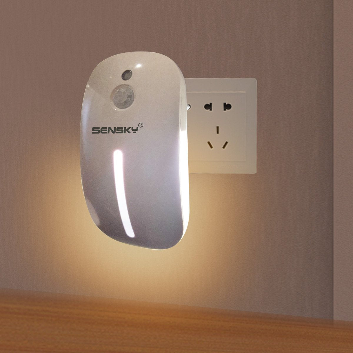 Sensky Motion Sensor Night Light Eye Friendly Front Low Light And Bright Back Light Design Night Lights For Bathroom Hallway (Wa