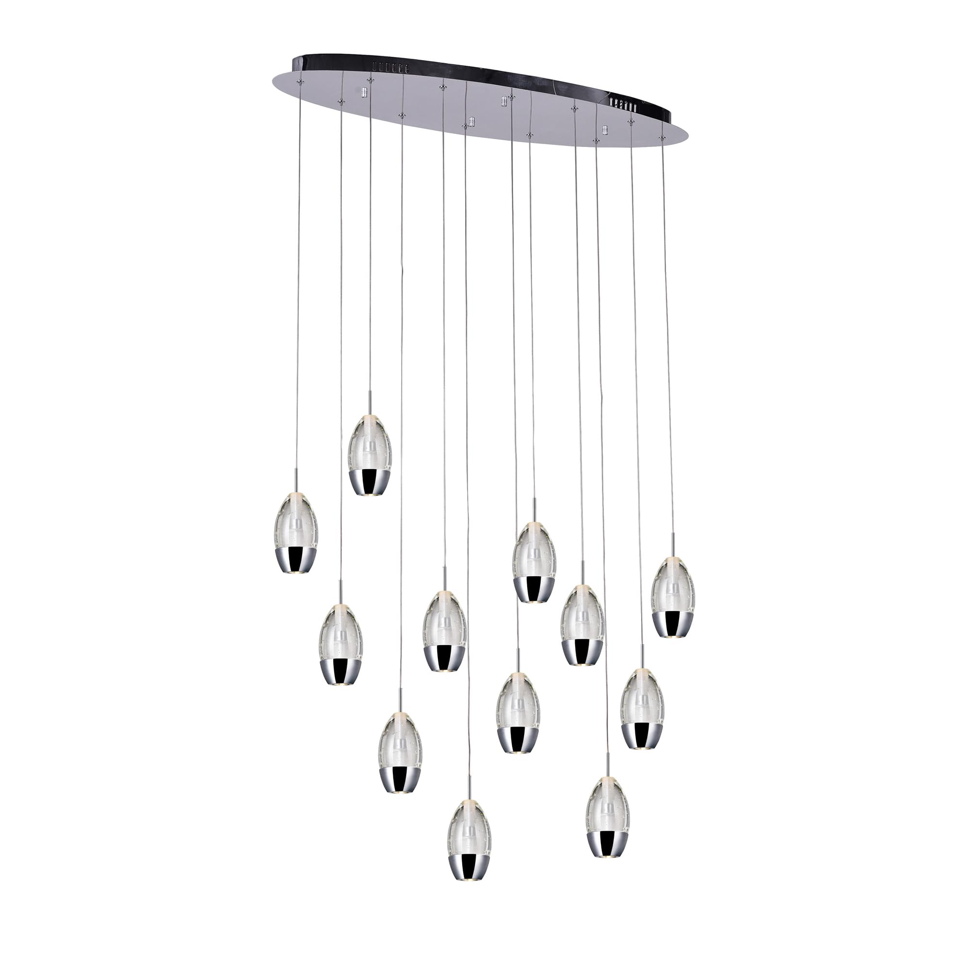 CWI Lighting Perrier 12 Light Contemporary Metal Pendant in Chrome