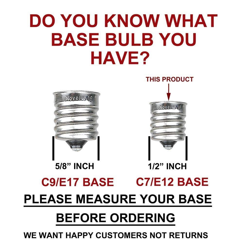 Novelty Lights Incandescent Replacement Bulbs - Outdoor Individual Bulbs For Events, Holiday Parties, Patios, And More - C7/E12
