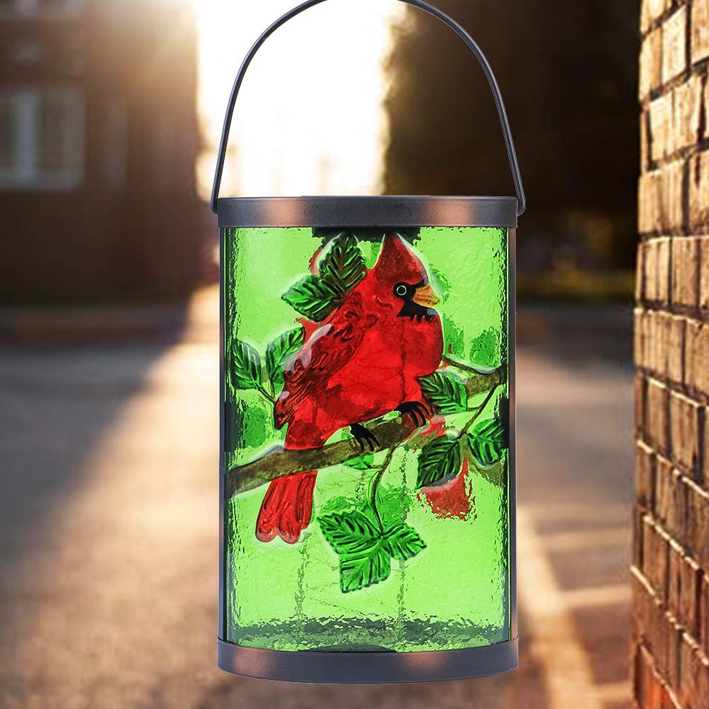 MUMTOP Hanging Solar Lantern - Waterproof LED Tabletop Lamp, Green-Red, Model ohrm005 for Outdoor Patio Garden Decor