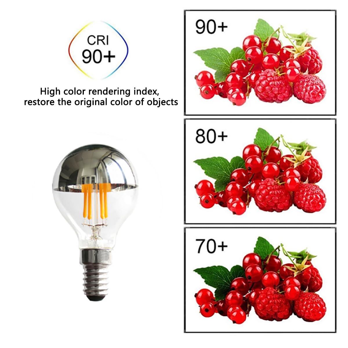 Maotopcom 4 Pack Dimmable G45 Edison Led Bulbs, Silver Tipped Vintage, 2700K Warm White
