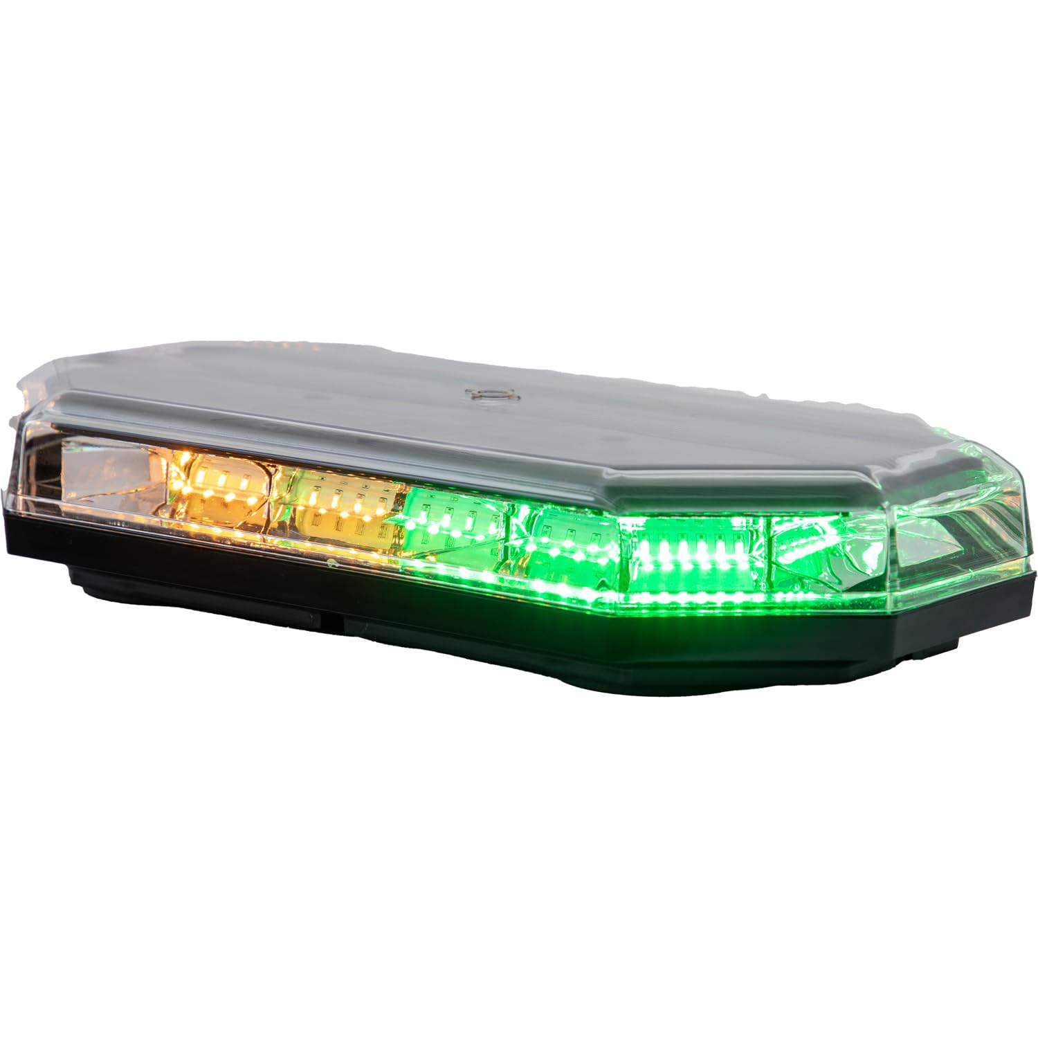 Buyers Products 8891069, 15 Inch Octagonal Mini LED Light Bar, Amber/Green, 56 LEDs, 10 Flash Patterns, Permanent Or Magnetic Mo