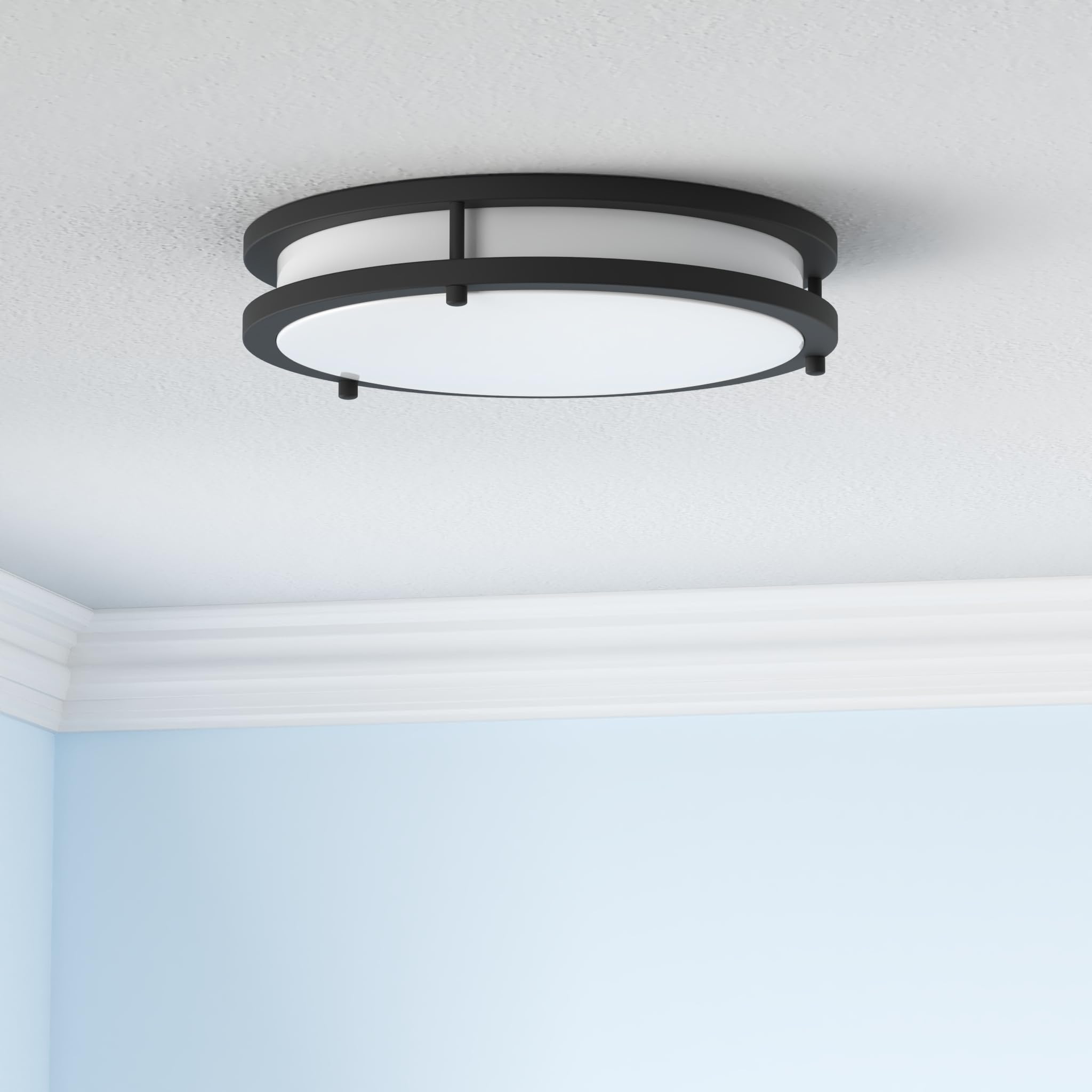 ASD LED 18 Inch Round Flush Mount Light Fixture | 28W 2250LM 3000K-5000K 120V | 3CCT, Dimmable, Energy Star, ETL Listed | Close