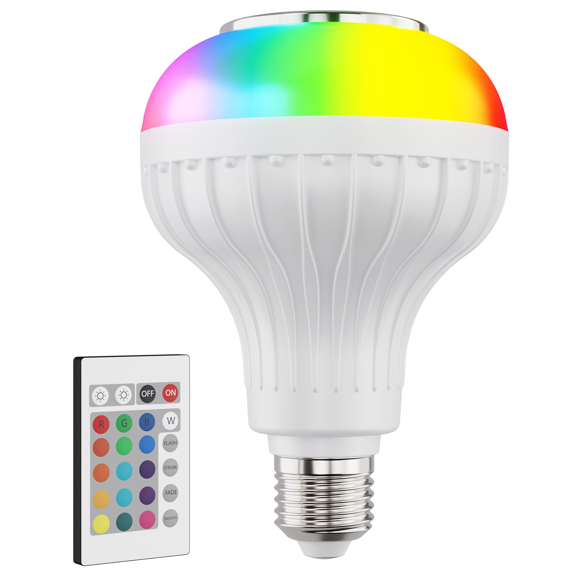 SKYLAR LED Color Changing Light Bulb with Bluetooth Speaker, E26 A23 RGB Bulb, 4 Light Modes, Remote Control, Color Changing Par
