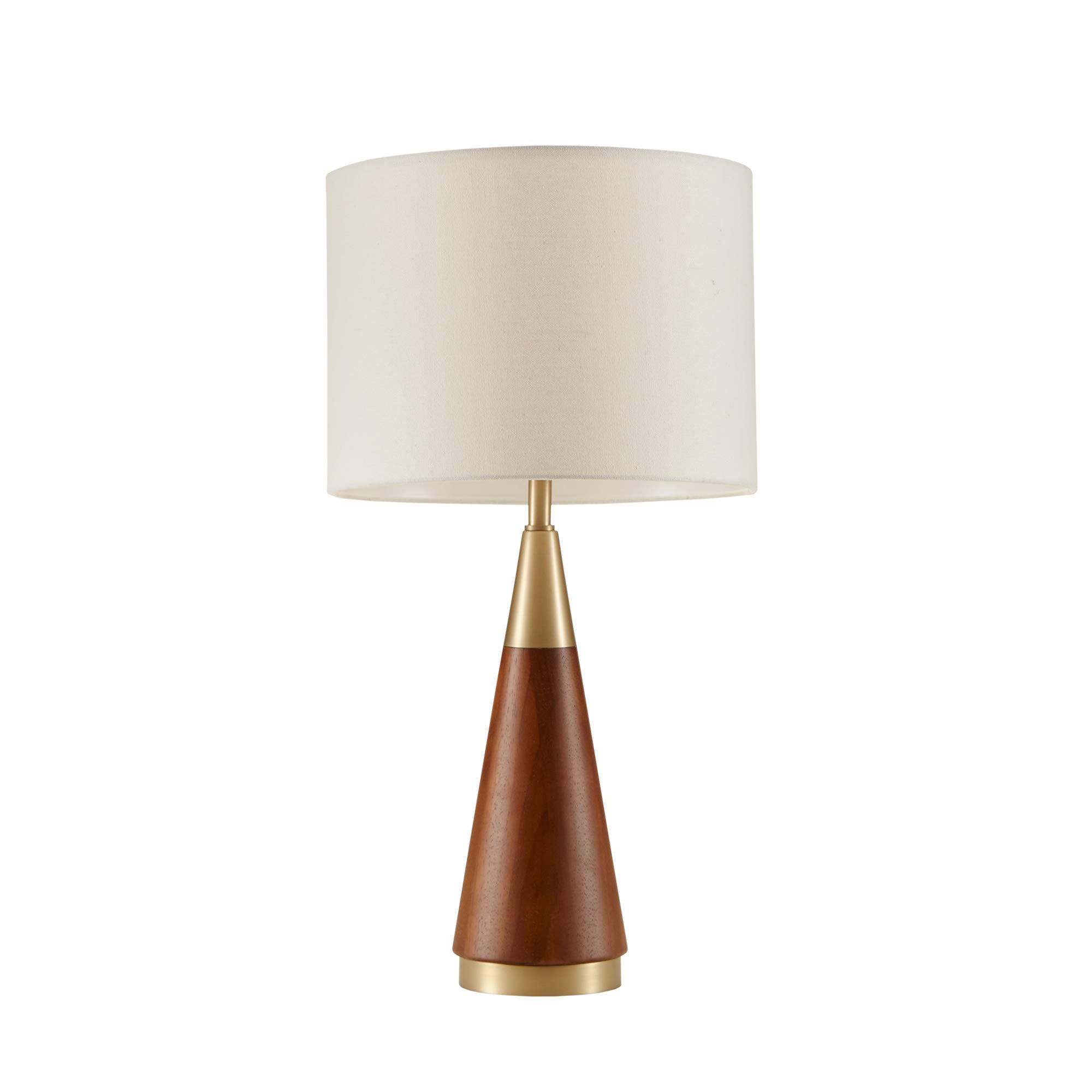 Ink+Ivy Chrislie Gold White Mid Century Modern Table Lamp, 13.5W X 13.5D X 26H, Rubber Wood & Iron, Model Ii153-0006