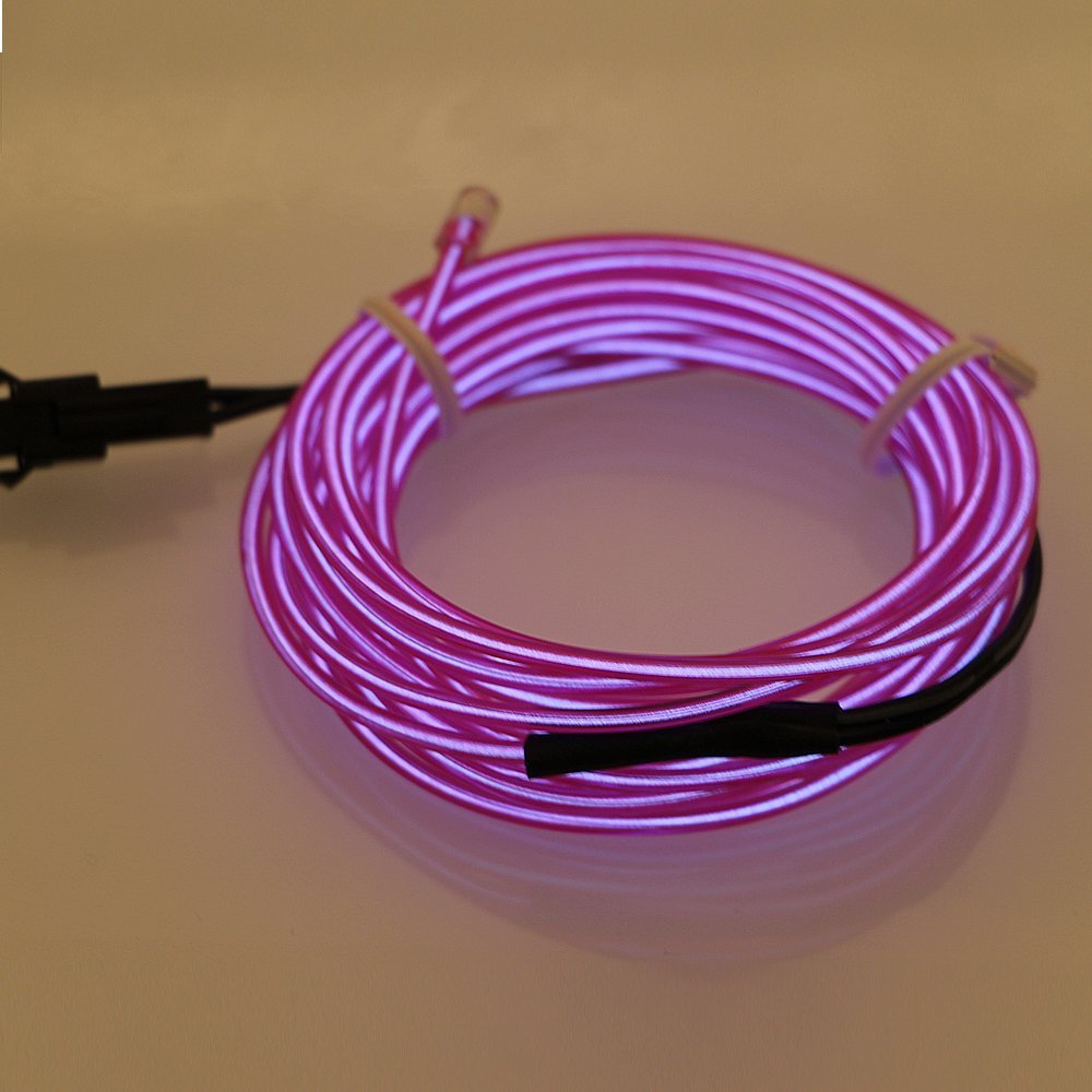 Searik Led Neon Light 16.4Ft, Portable El Wire Glowing Rope String Lights For Halloween, Party, Diy Clothes - Purple
