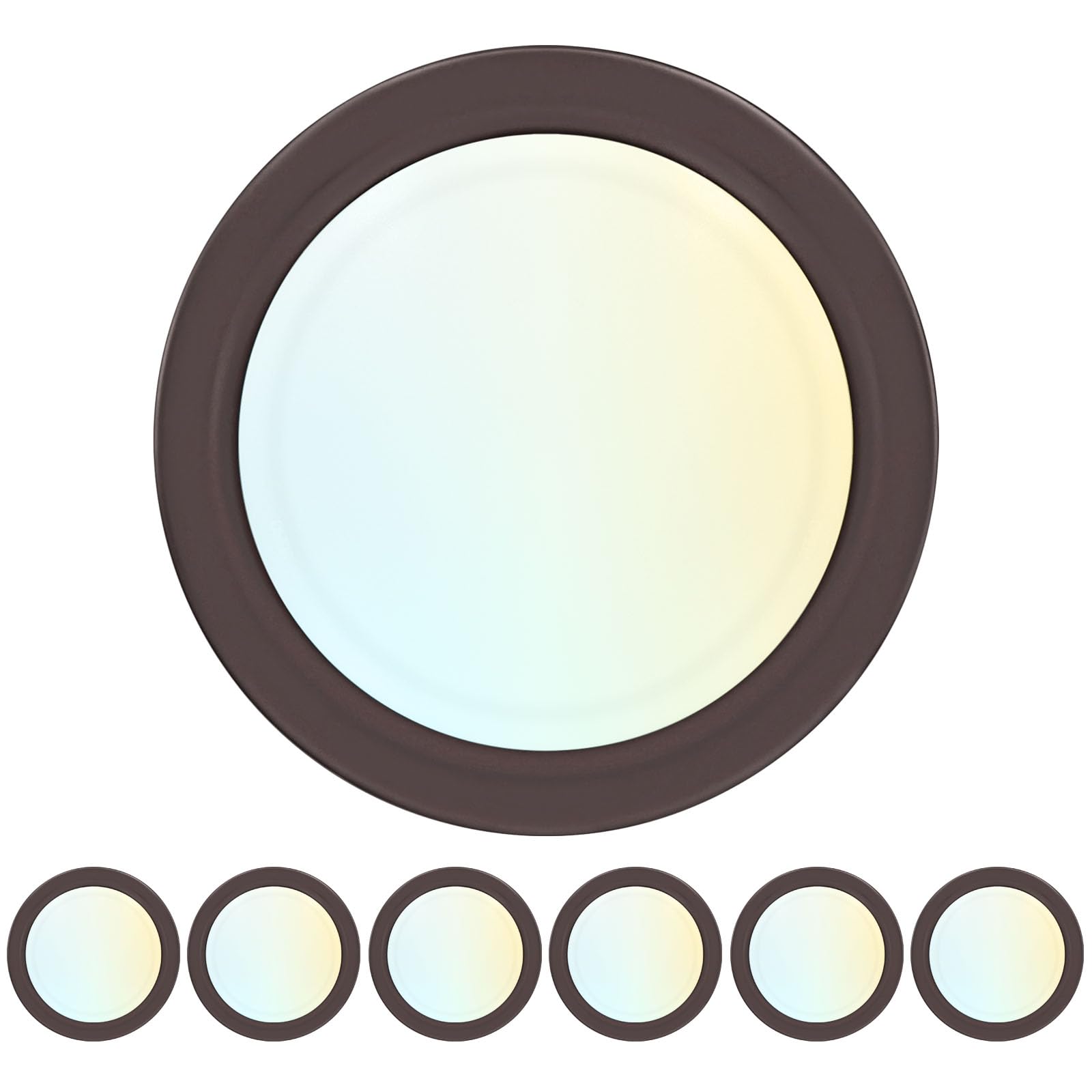 LUXRITE 6 Inch LED Disk Light, Dimmable 5CCT 2700K-5000K, 12.5W, 1000LM, Bronze, 