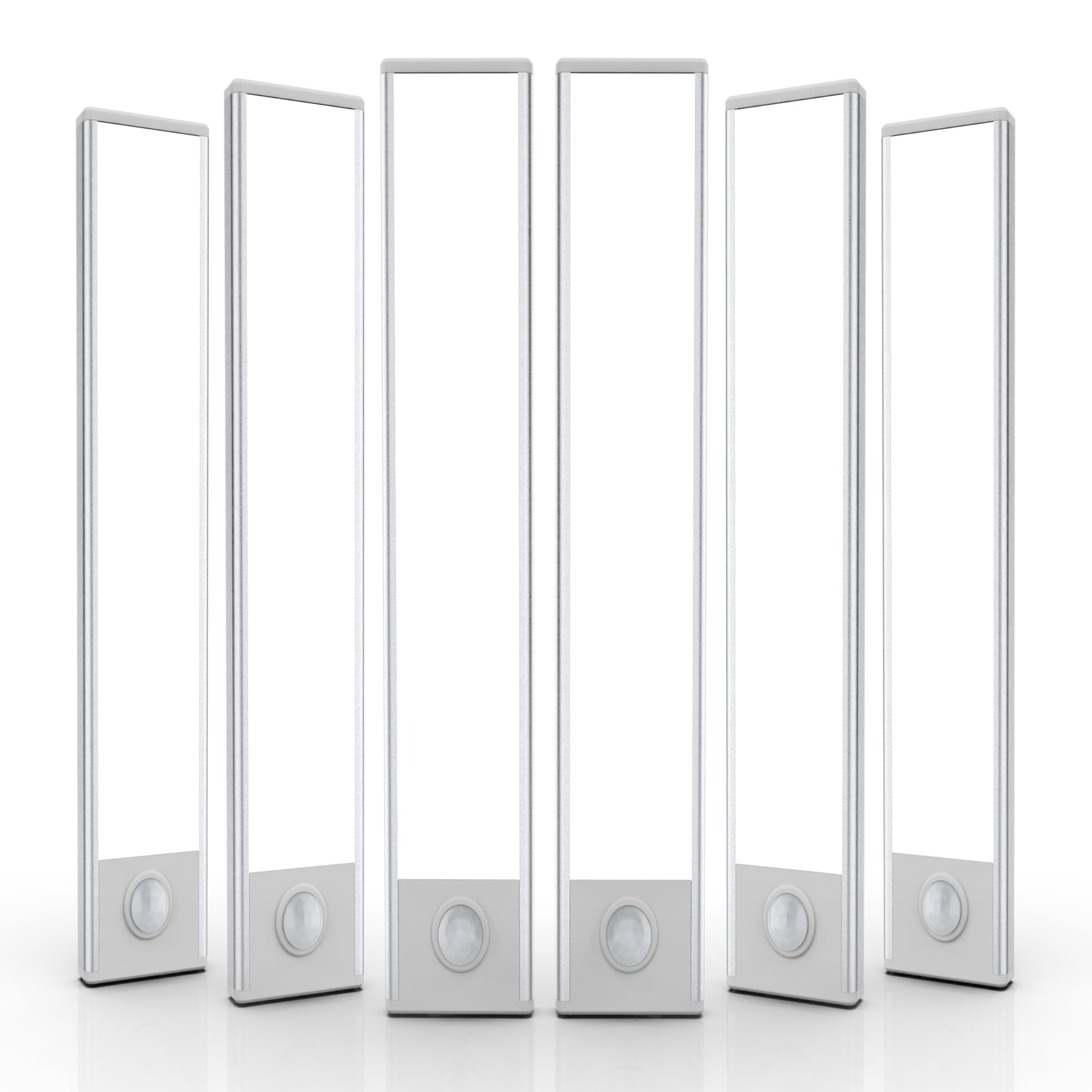 AVEVA 6 Pack Under Cabinet Lights, 58 LED Motion Sensor, Battery Operated, 14inch, White Light, Model AVEVA-01