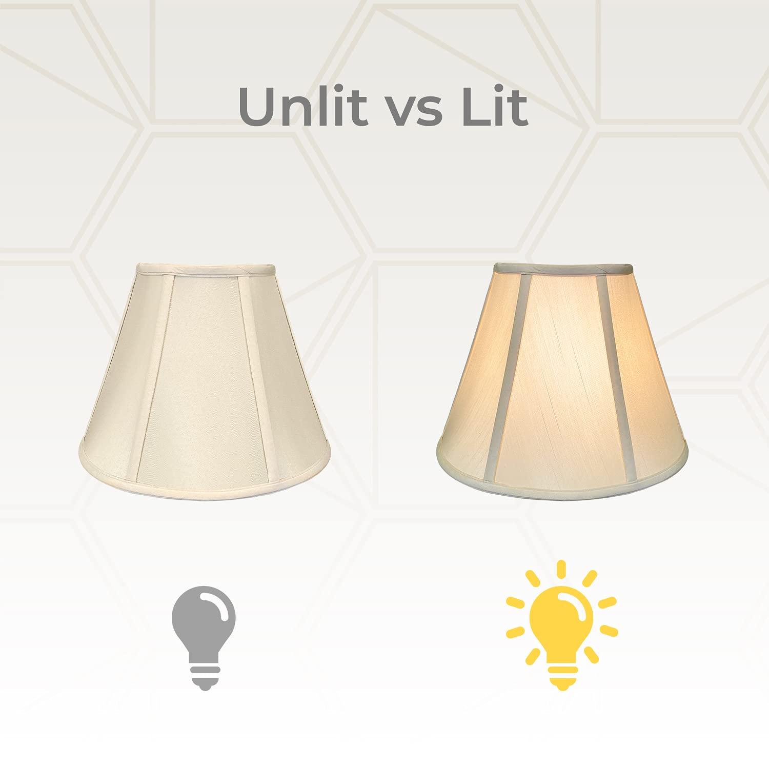 Royal Designs, Inc. Deep Empire Lamp Shade - Beige - 8 X 14 X 11