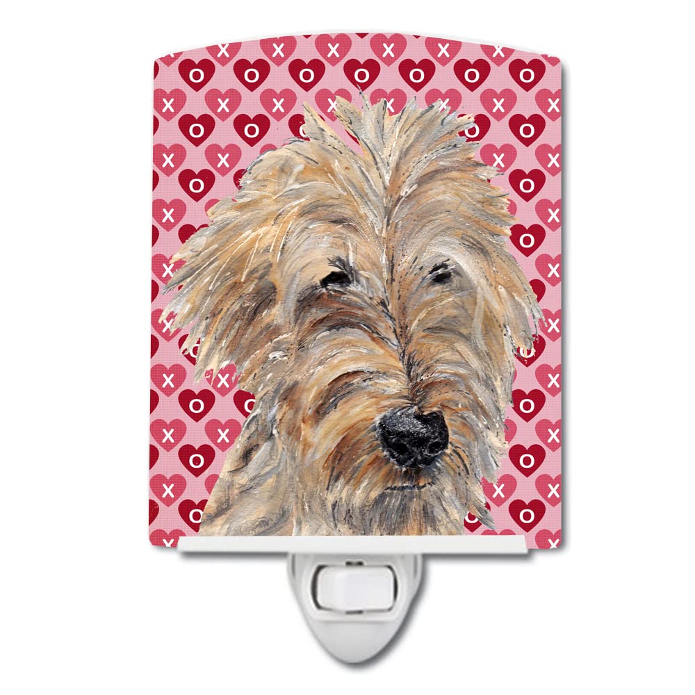 Carolines Treasures Ceramic Night Light, Golden Doodle Hearts, UL-Certified, 6x4x3in, Multicolor, Model SC9563CNL