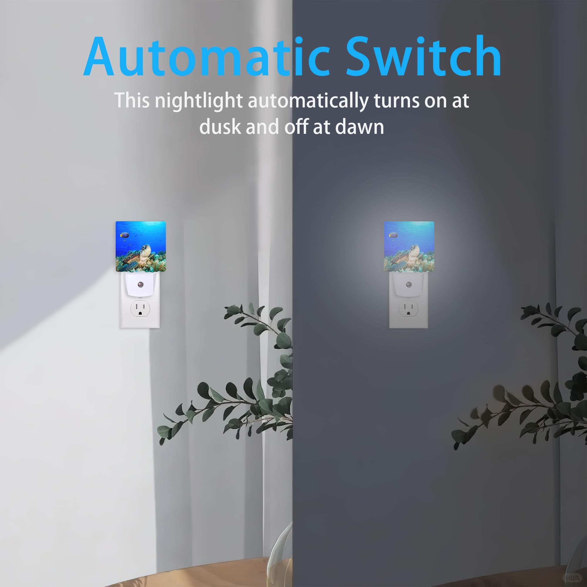 Meikosks Night Lights Plug Into Wall Sea Turtle Night Lights Dusk To Dawn Sensor Led Lamp For Women Men,Led Lights For Stairway/