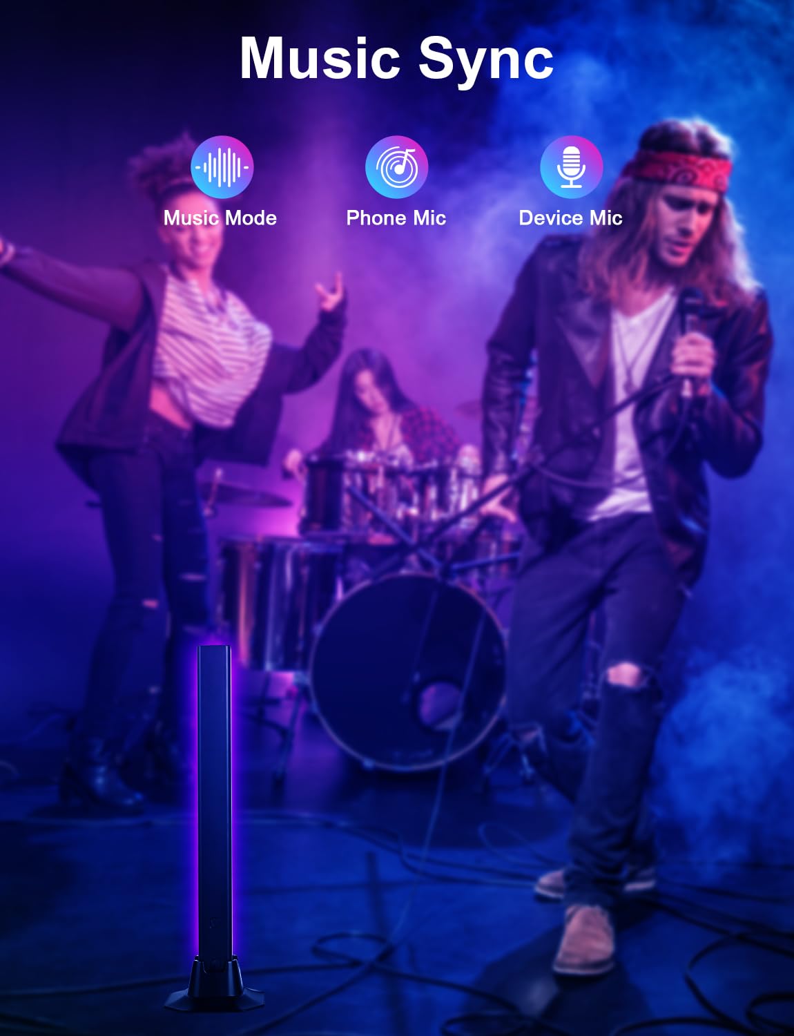 Eastfine Rgb Light Bar  Led Light Bar  App Control Usb Powered  Color Changing Tv Backlight Music Sync Ambient Lighting For Room Pc Monitor Gaming Party Desk