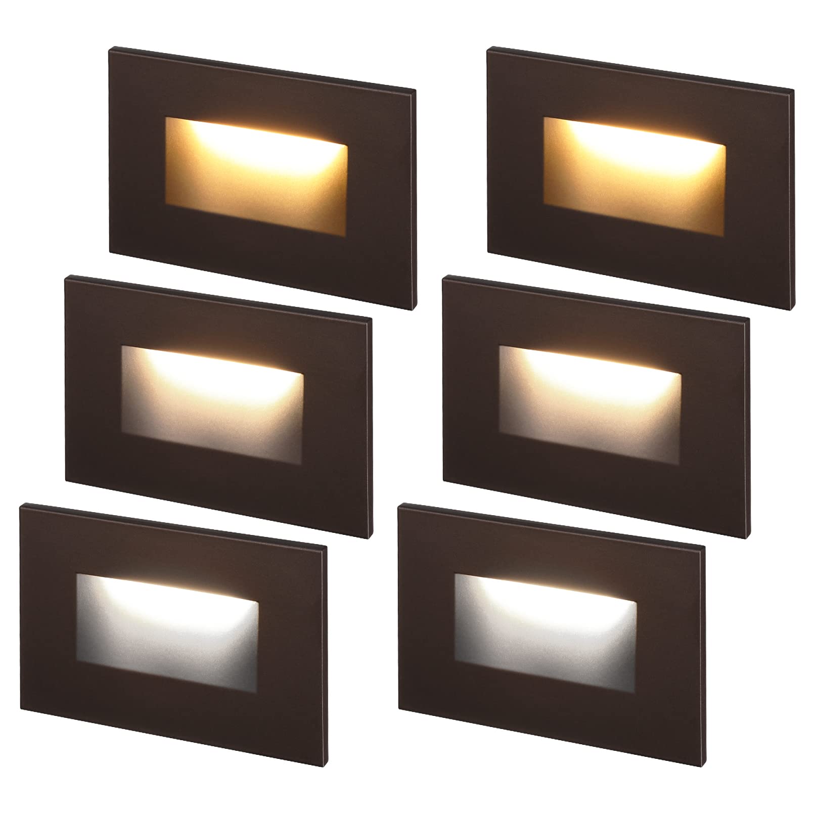 LEONLITE LED Step Lights, Dimmable 3.5W, 5CCT 2700K-5000K, 150LM, IP65, Bronze, Aluminum,