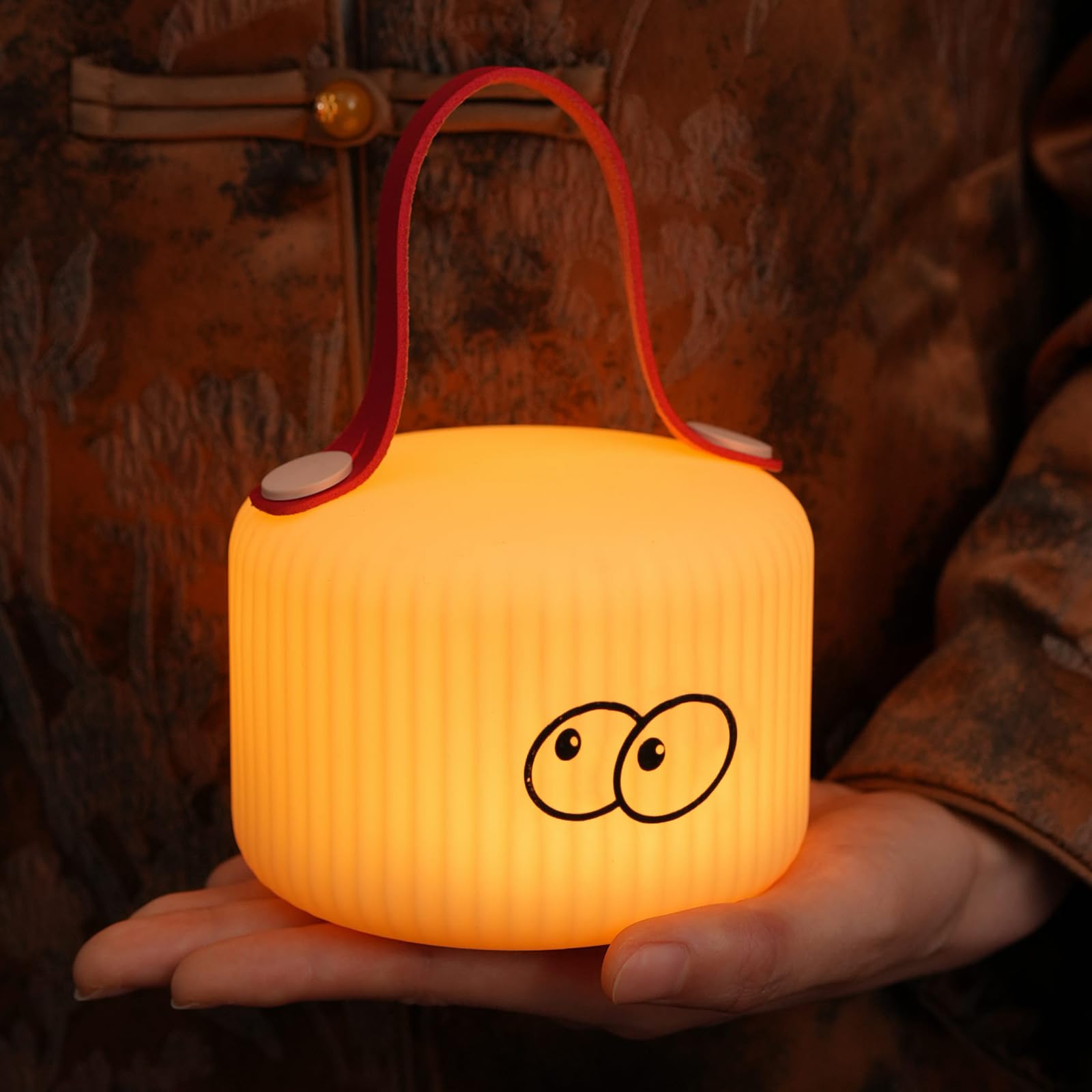 ipalmay Lantern Night Light, Cute Lantern Night Lamp for Kids Bedroom USB Rechargeable Lamps 2 Brightness Levels, Nursery Bedsid