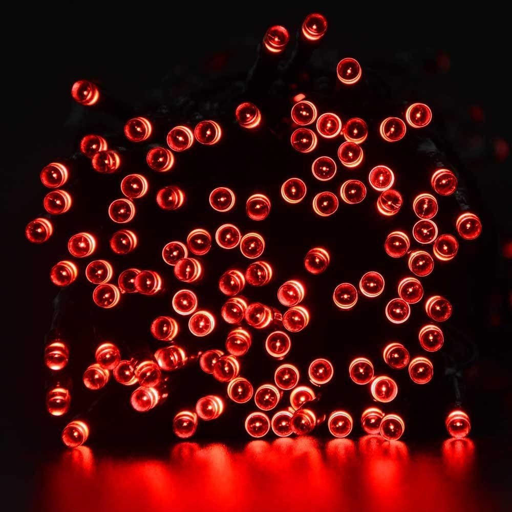 Joomer Solar Christmas Lights - 400 LED, 8 Modes, Waterproof, 144FT, Red, 2 Pack