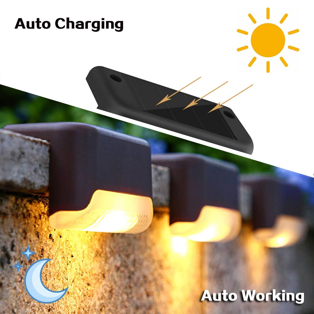 Maixi Solar Deck Lights Outdoor, 20 Pcs Led Solar Fence Lights Waterproof, Garden Decorative Solar Step Lights, Led Solar Lights