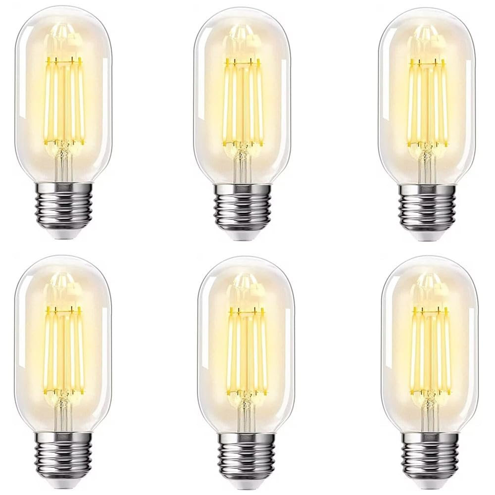Notoc E26 Led Light Bulb 4W,Equivalent 40W,E26 Tubular Light Bulb Non Dimmable 2700K Warm White,Antique Clear Edison Filament Bu