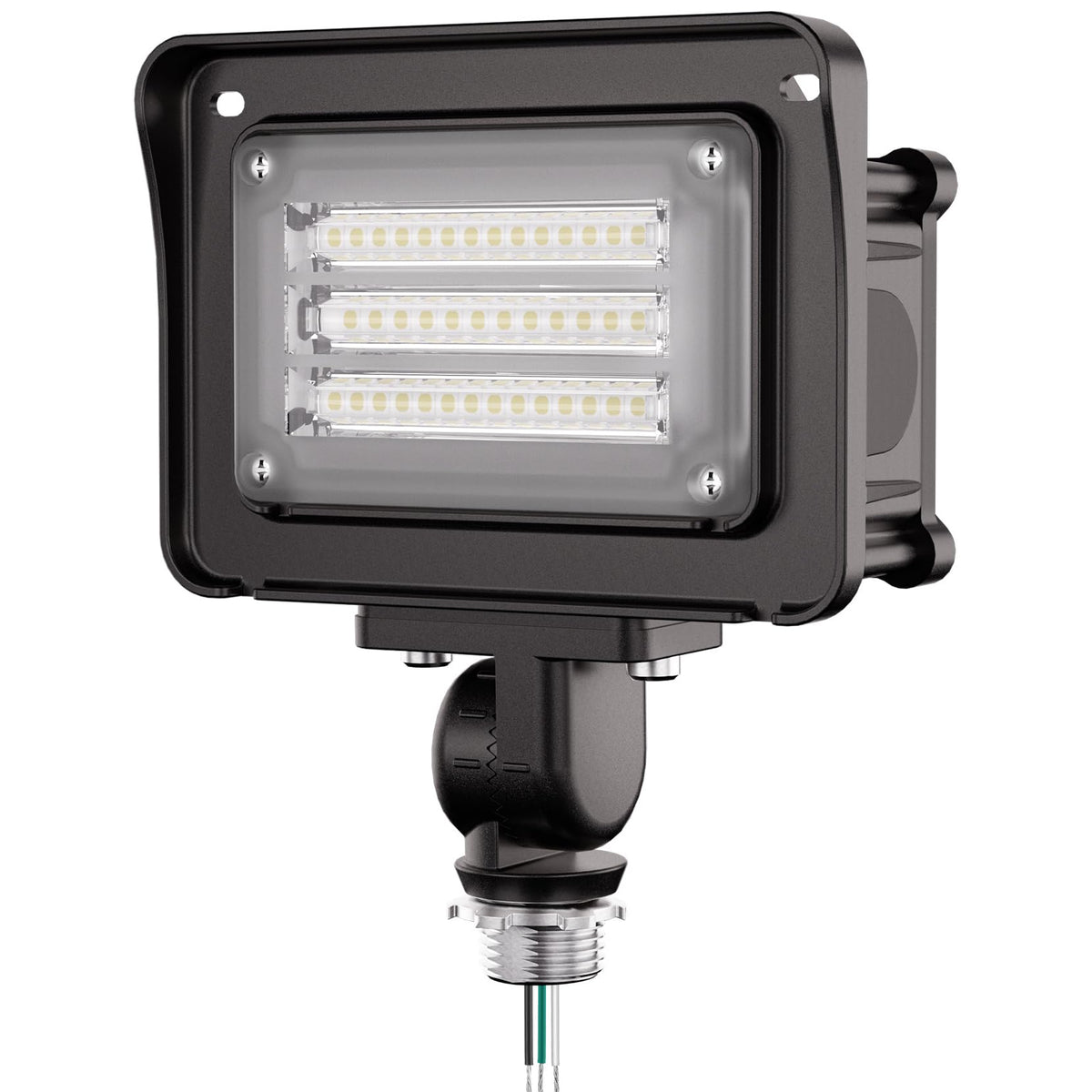 Cinoton 30W Dusk To Dawn Led Flood Light Outdoor, 4200Lm[200W Hid/Hps Equiv.] Ip65 Waterproof Security Wall Lighting Fixture With 180°Knuckle For Barn Yard Factory 5000K Daylight Ac100-277V 1 Pack