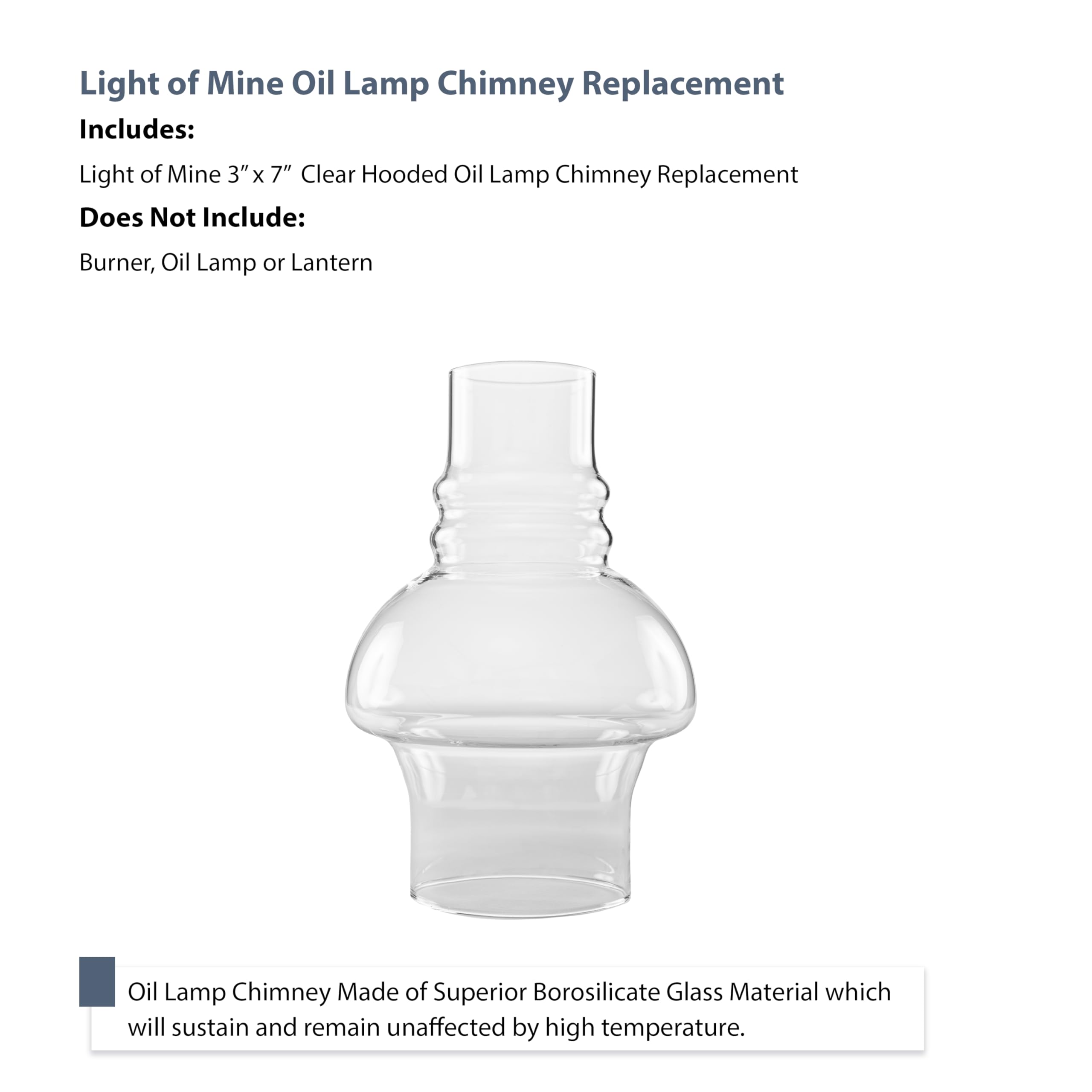 Light Of Mine - 3&quot; X 7&quot; Oil Lamp Replacement Chimney (3&quot; X 7&quot;)