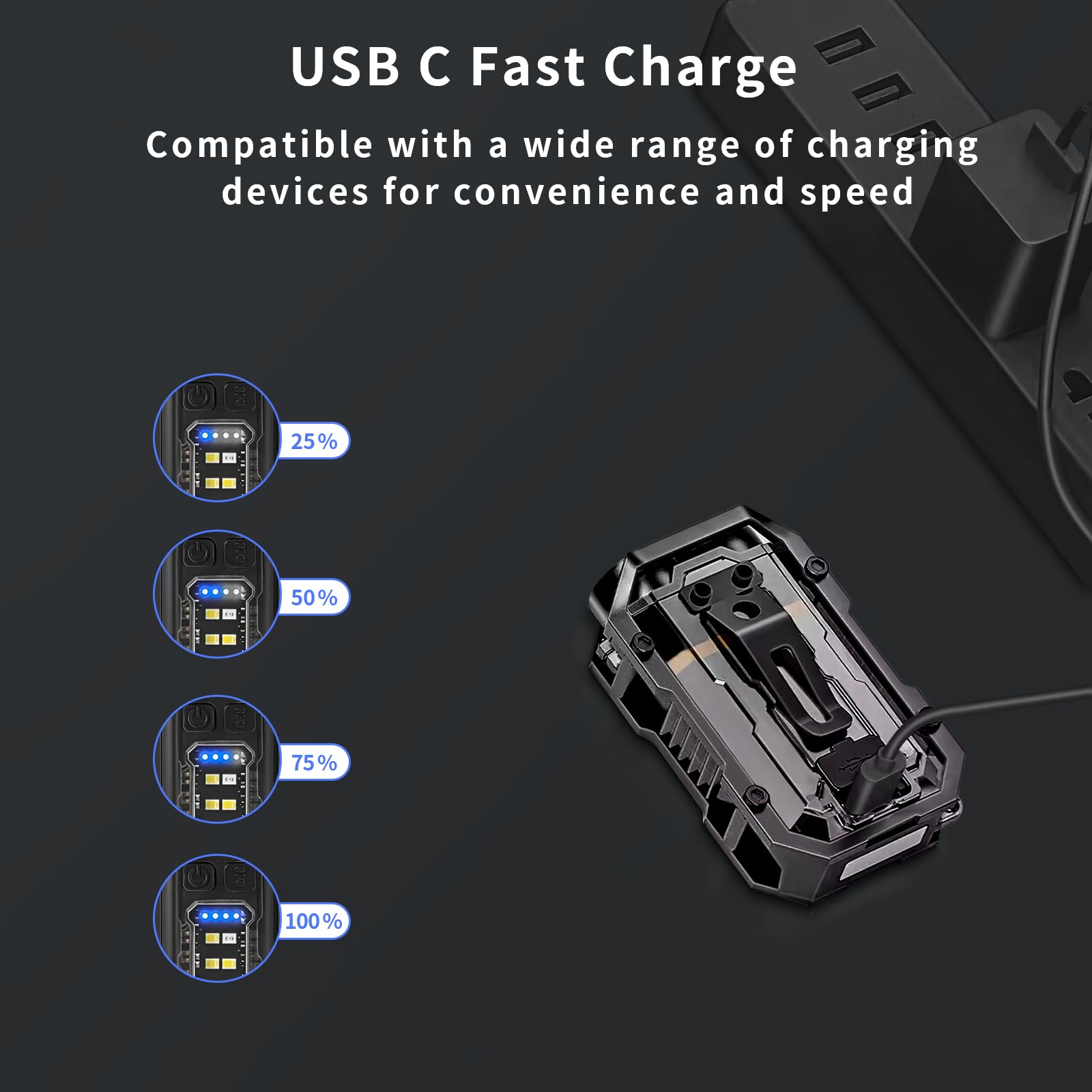 Aykeyon-K Flashlights High Lumens - Super Bright 800 Lm, Usb C Rechargeable Led Keychain Flash Light With Cob Side Light, 8 Modes, Ipx5 Pocket Flashlight,Tactical Flashlight(Black)