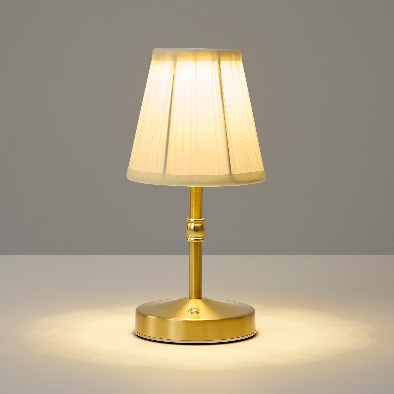 5W Mini Cordless Lamp Gold,3000 mah Small Battery Operated Lamp,Vintage Small Table Lamps,3 Level Dimmable Rechargeable Lamps,De