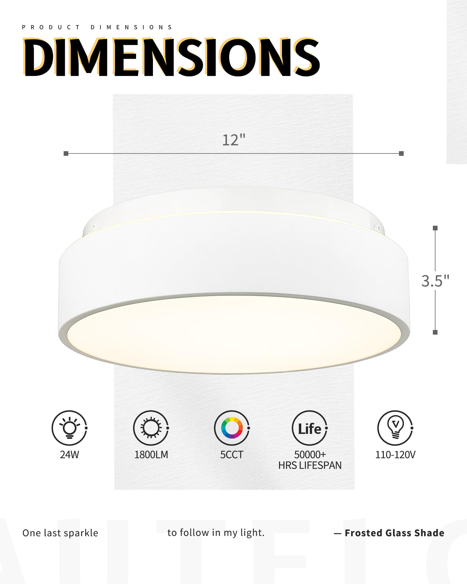 Autelo 12'' Ceiling Light, Modern Flush Mount Ceiling Light With Frosted Glass In Matte White Finish, White Light Fixtures Ceili