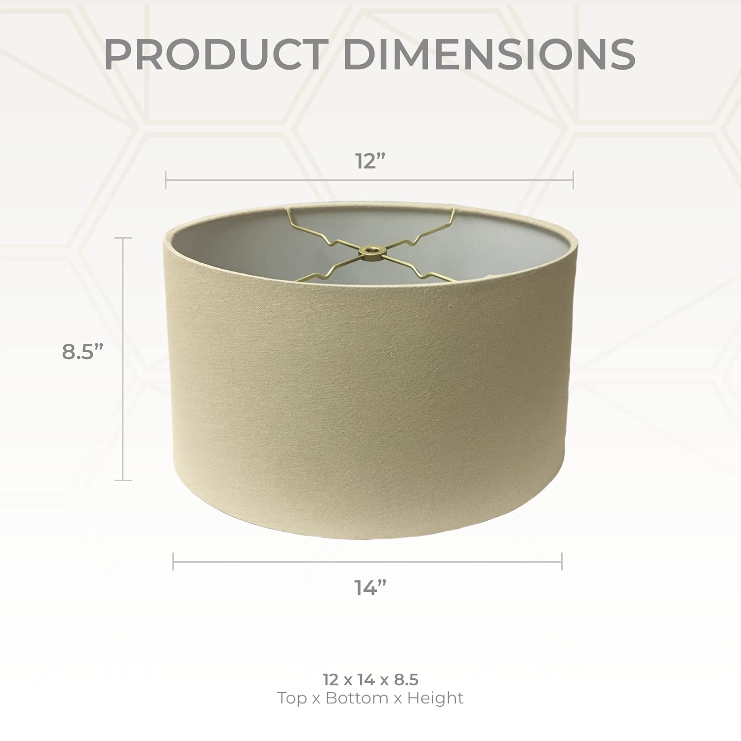 Royal Designs, Inc. Shallow Oval Hardback Lamp Shade, Hb-611-14Lnbg, Linen Beige, (12 X 8) X (14 X 10.5) X 8.5