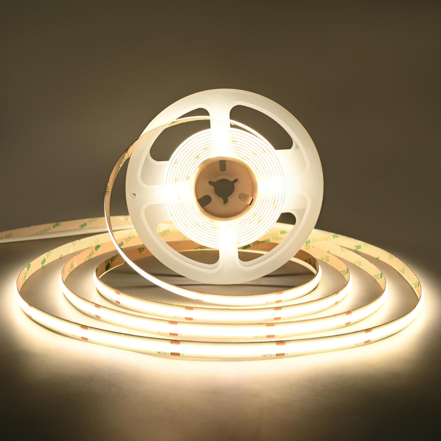 TUNICHX COB LED Strip Light UL Listed DC 24V LED Strip Light Flexible Super Bright LED Strips,16.4ft 4000K Natural White,CRI 90+