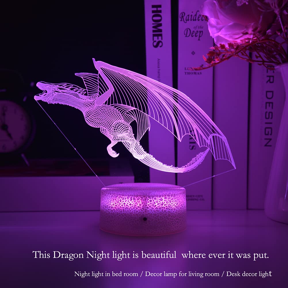 Hyodream Dragon Lamp Dragon Night Light Kids Night Light,16 Colors With Remote Control Dragon Toy For Kids As A Birthday Gifts Christmas Gift For Boys And Girls (Drogon)