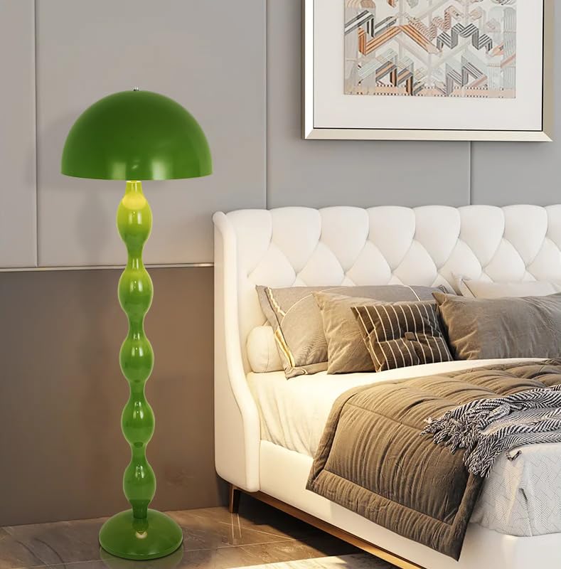 Kariosid Mushroom Floor Lamp,59In Modern Cream Style Led Floor Light,Green Minimalist Floor Lamps For Living Room,Bedroom,Office