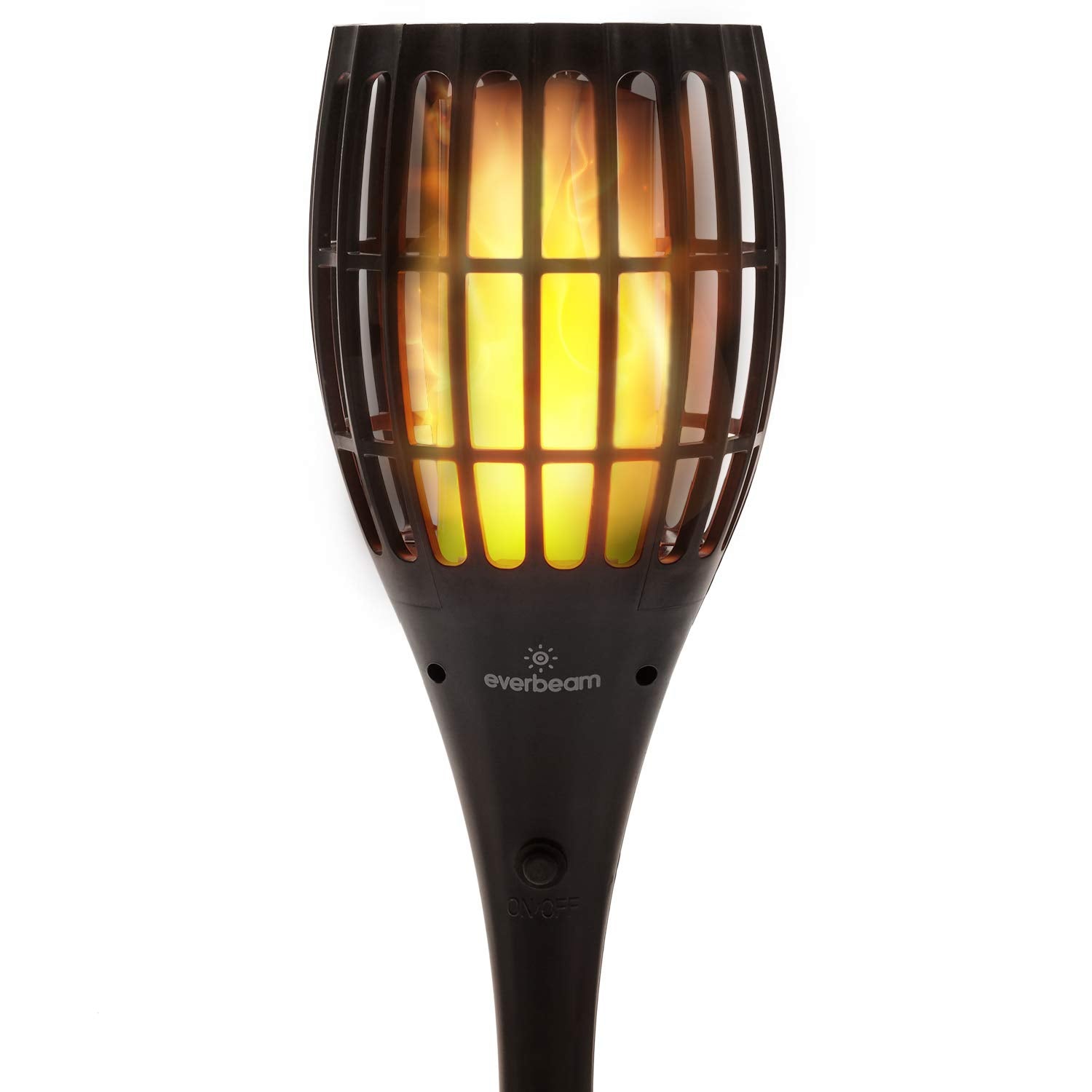 Everbeam Solar Torch Light, Waterproof with 96 LED Bulbs, Flickering Flame, 1 Pack, Black, Model 5060883460068